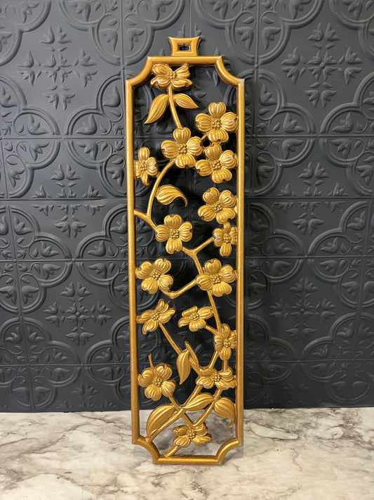 Gold Metal Cherry blossom wall hanging