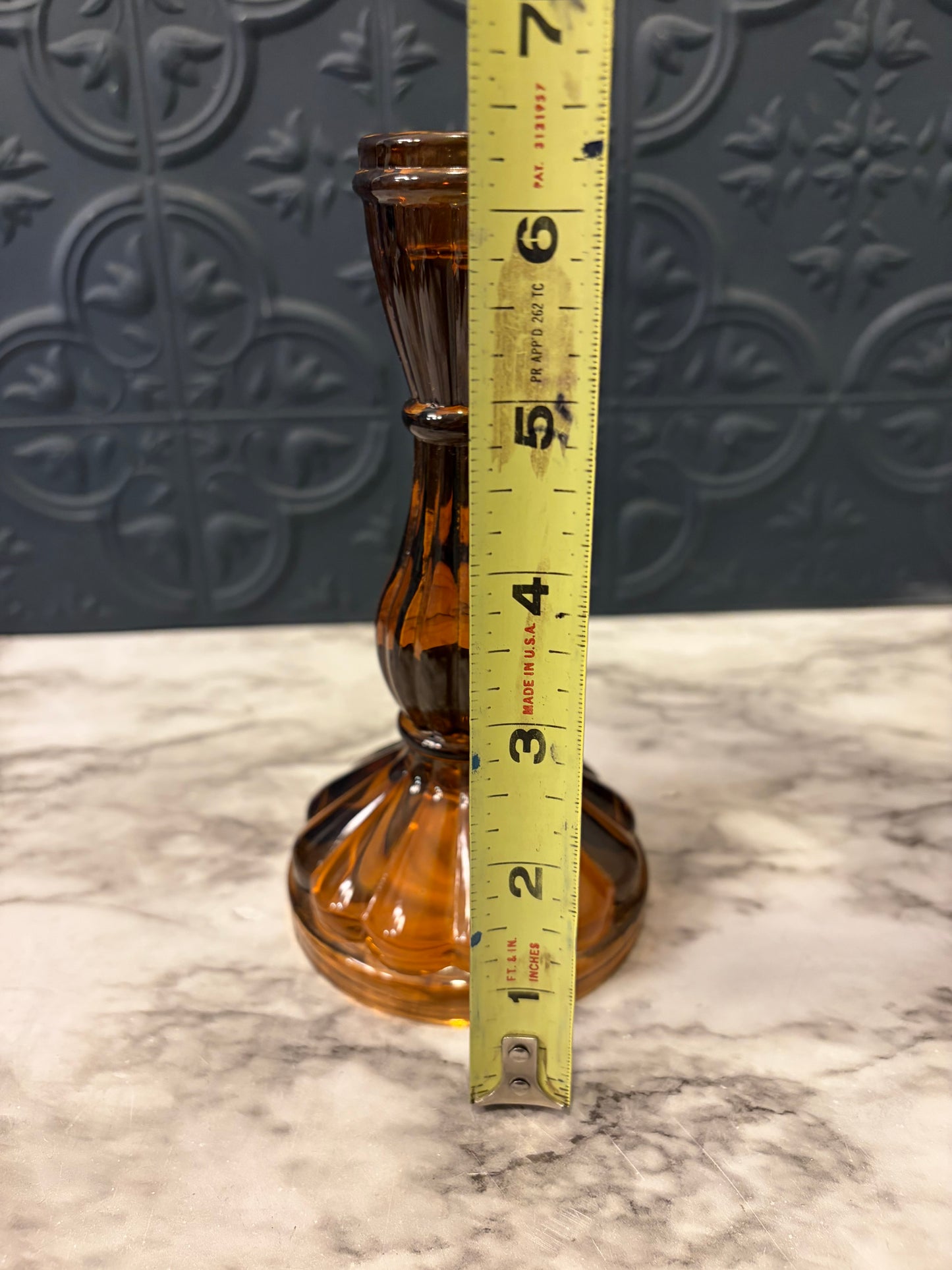 Amber Glass Candle Holder Robert Stanley