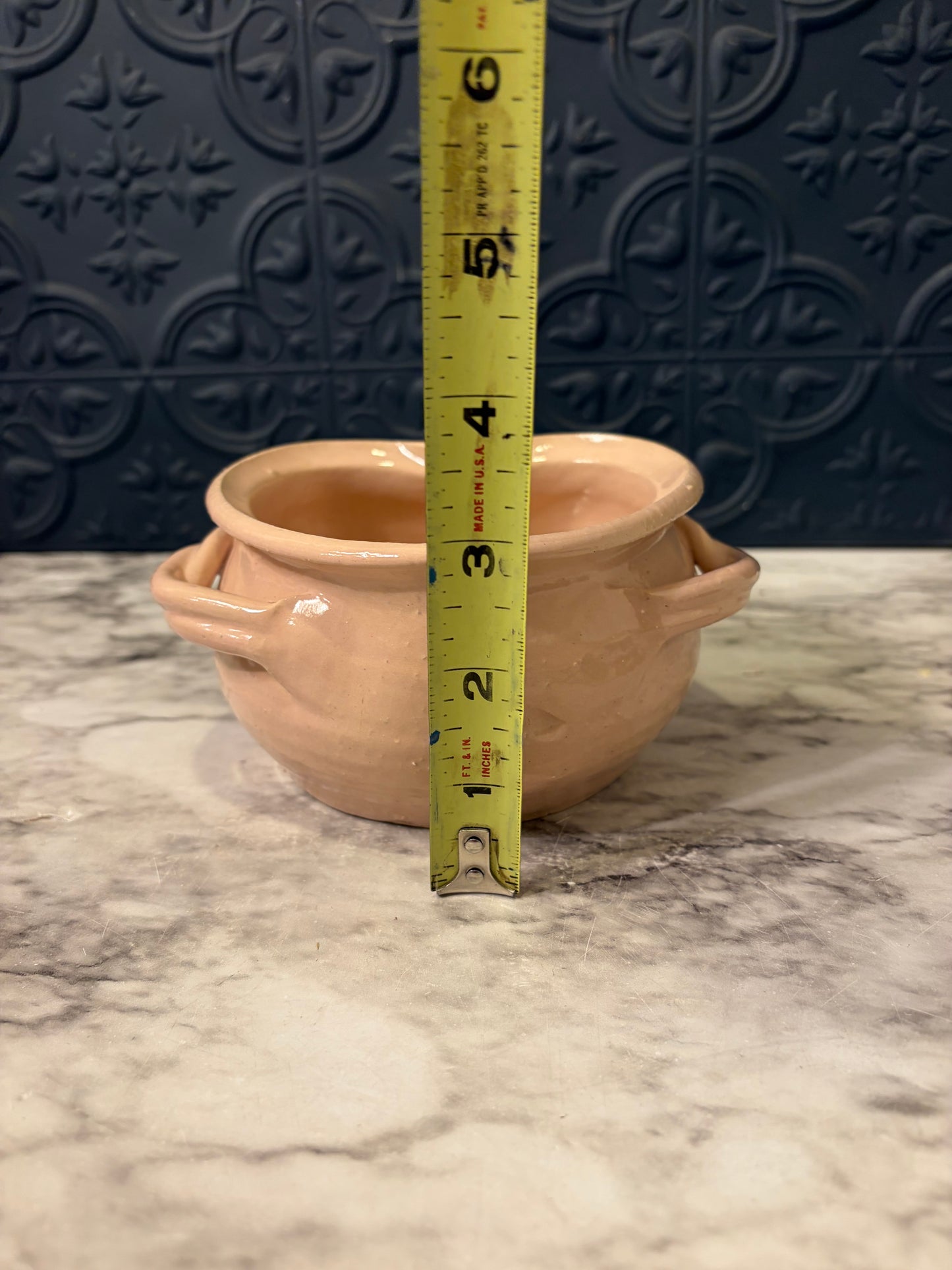 Peach Studio Pottery Heart Dish with handles