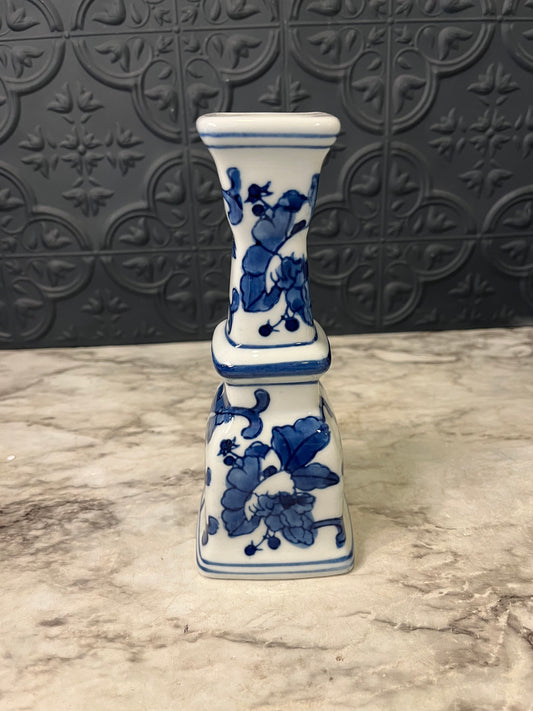 Silverstri Blue and White Candle Holder 7"