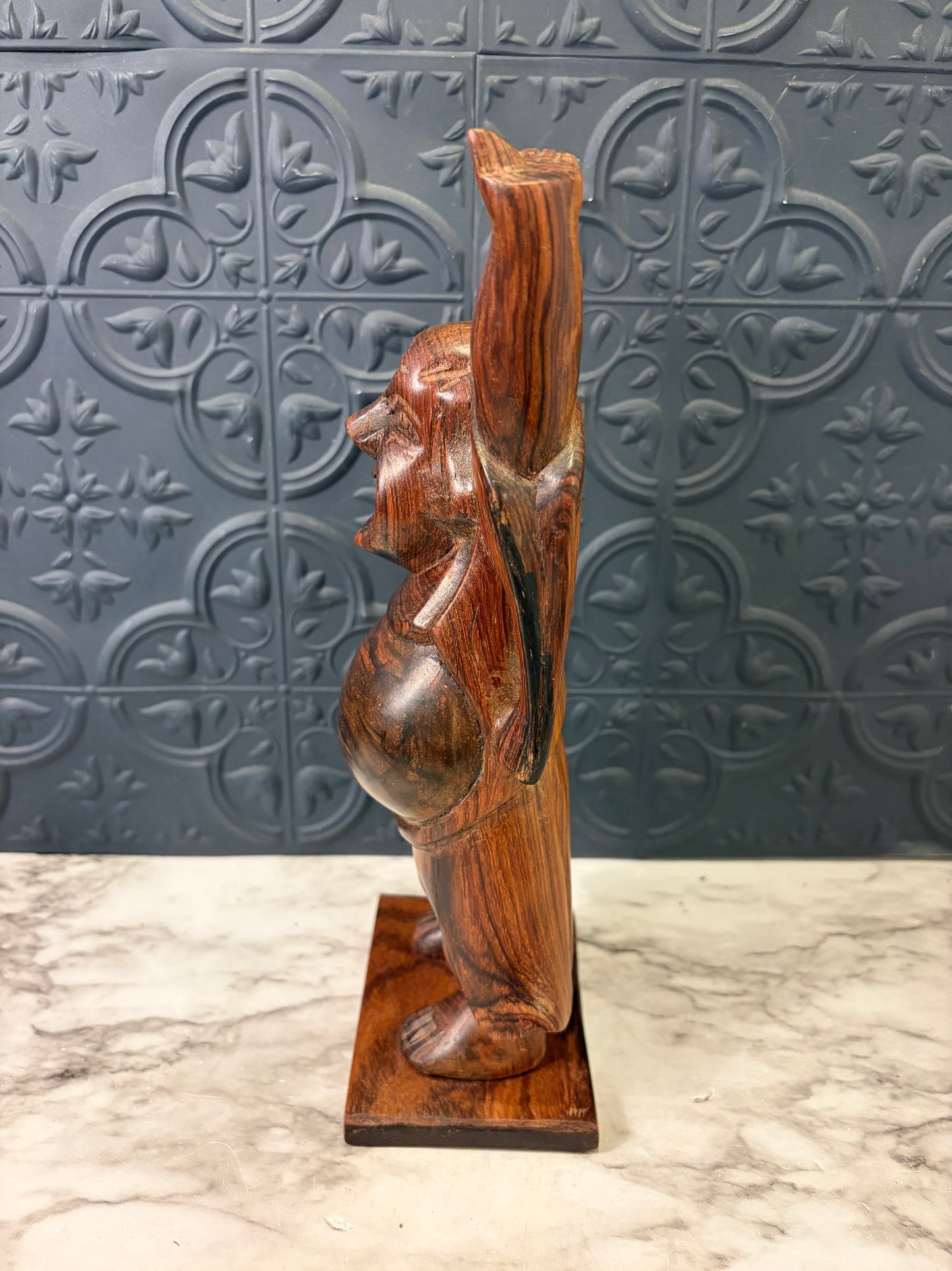 Smiling Wood Carved Buddah