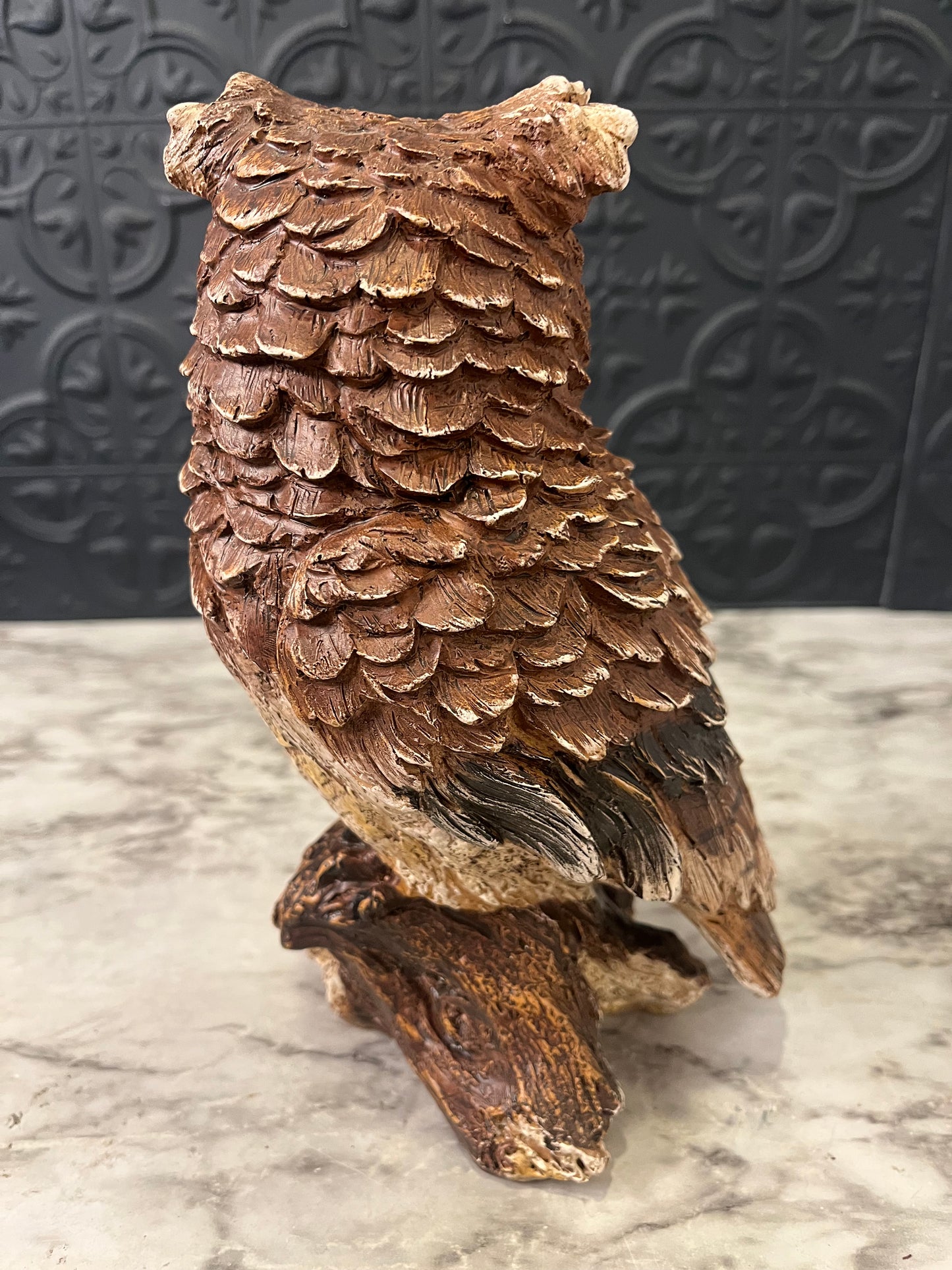 Resin Standing Owl 8.5"