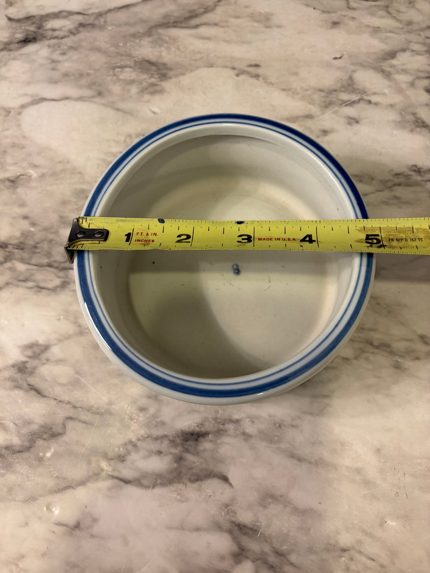 5" Blue and White Bowl with flowers