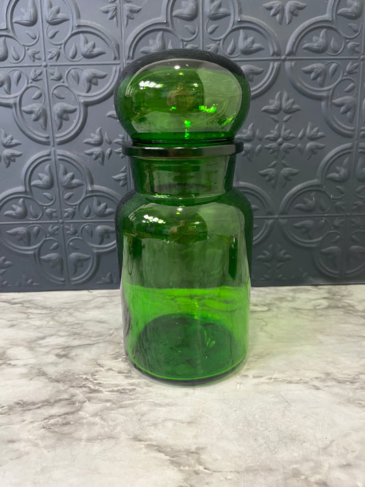Green Glass Apothecary Jar Belgium