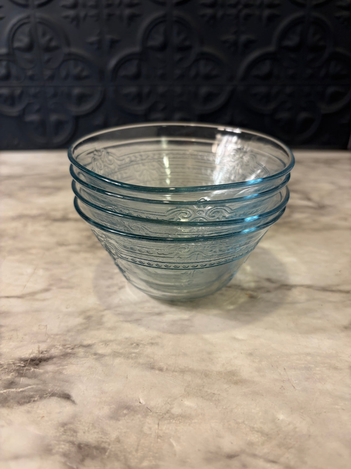 Fire King Blue Glass custard Cups x 4