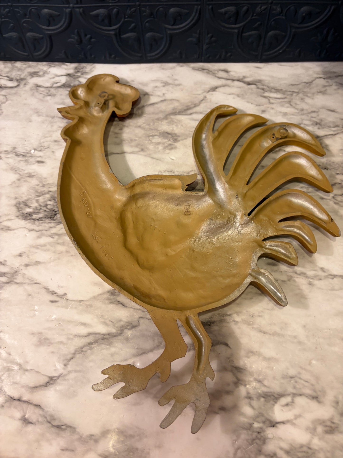 Sexton 70's Style Metal Roosters x2