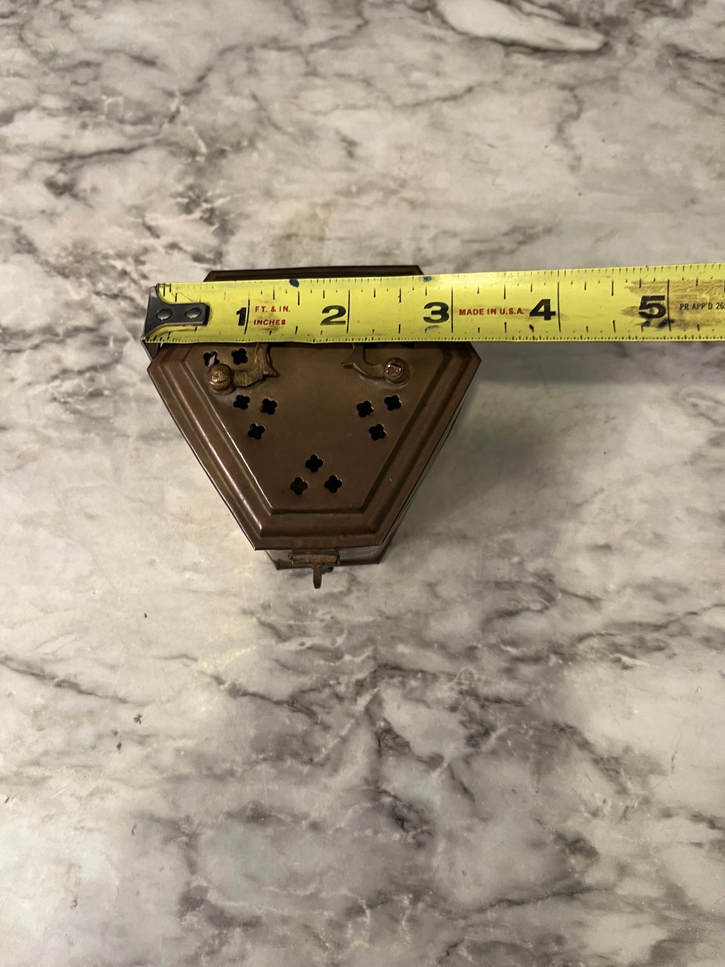 Small Pyramid Shape Brass Cricket Box