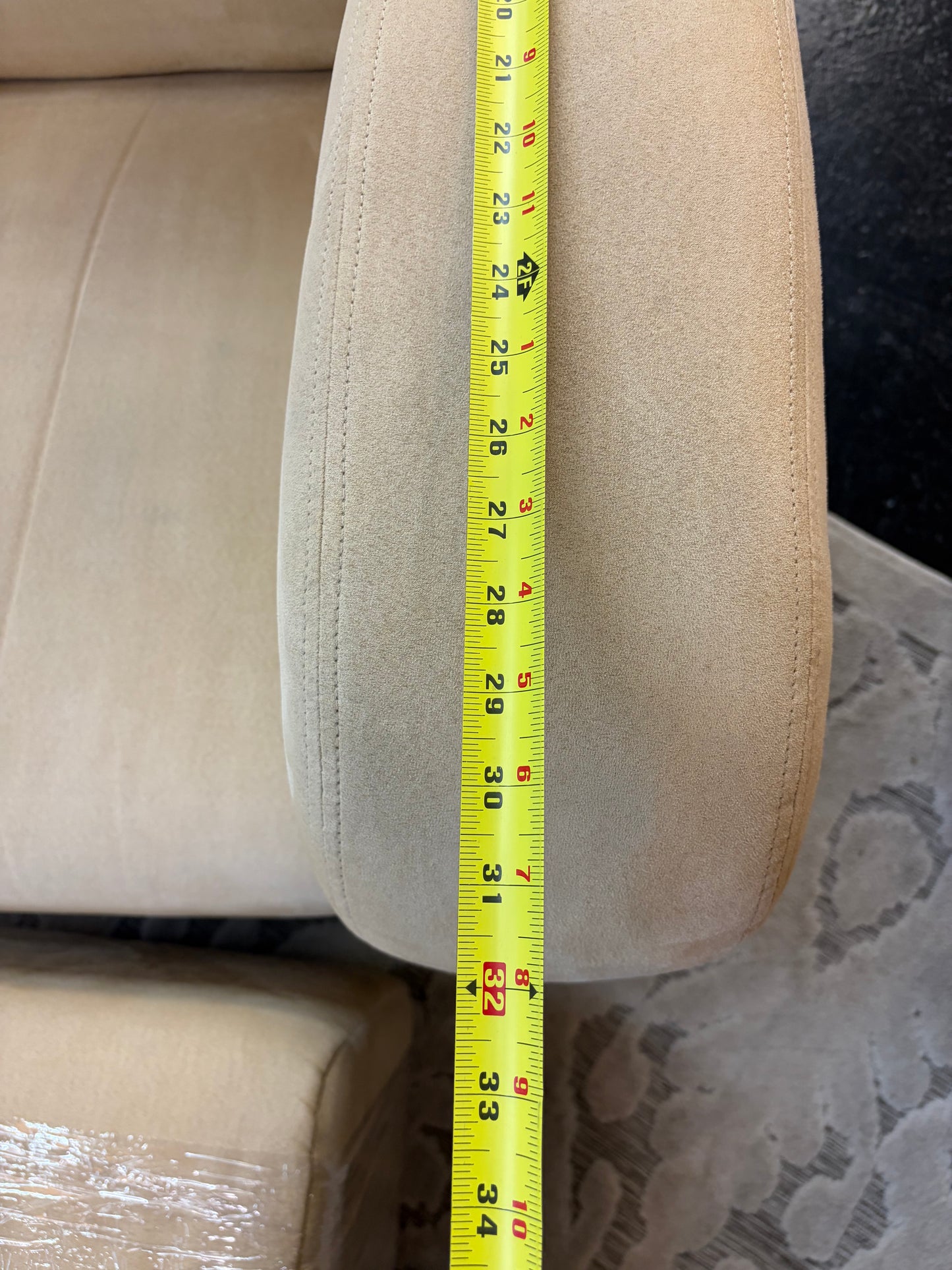 Light Yellow Arm Chair with Ottoman