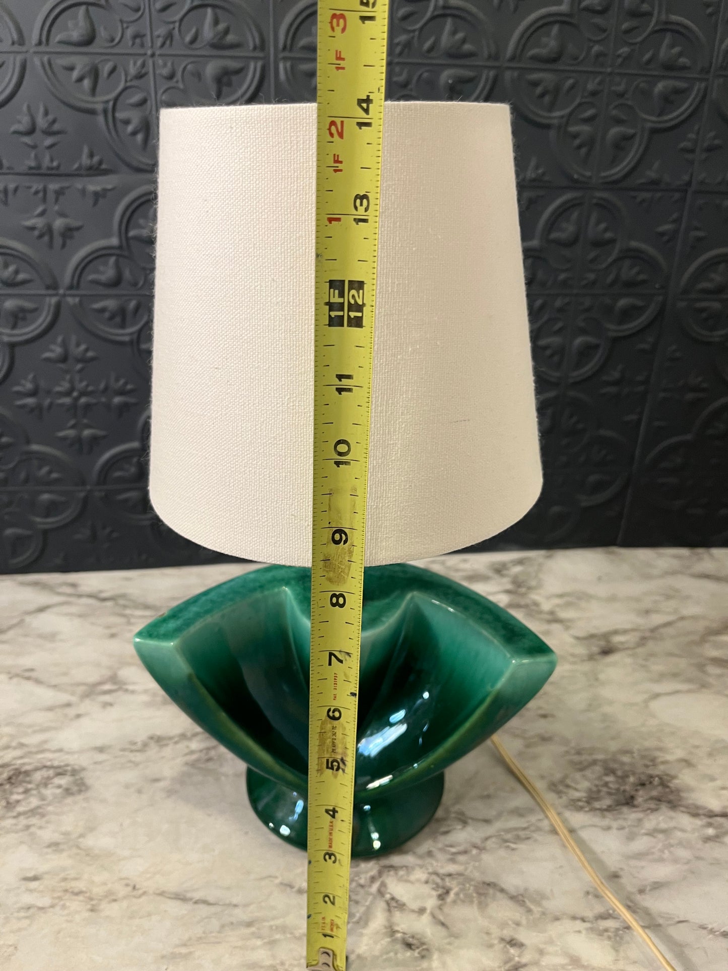 Mid Century Green Ceramic Lamp