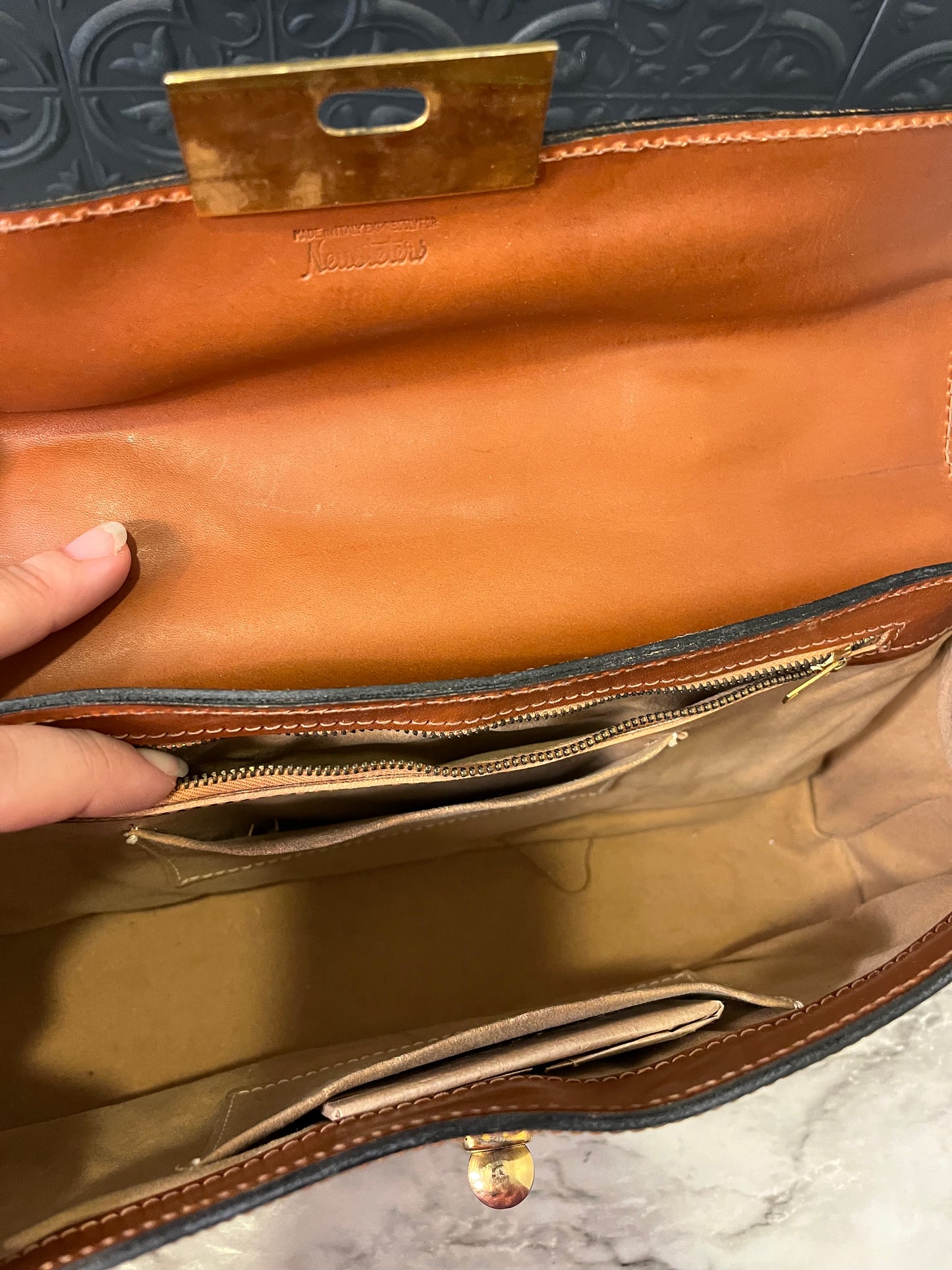 Neusteters Brown Leather Handbag