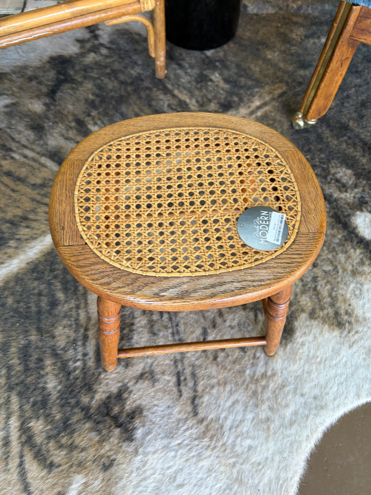 Wood Foot Rest with Cane Center