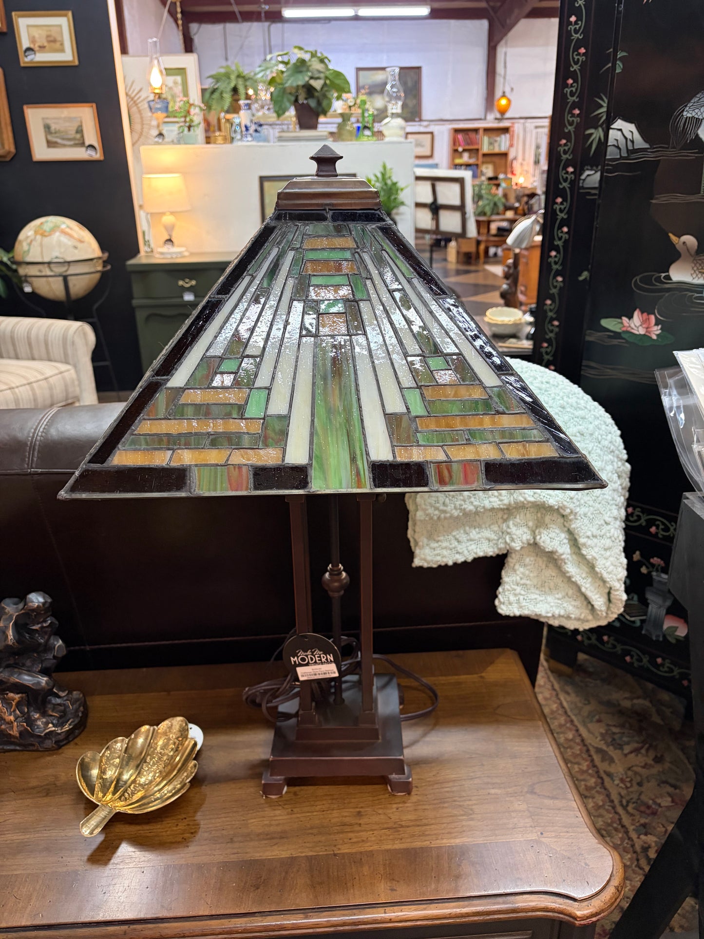 Craftsman Style Faux Stained Glass Lamp