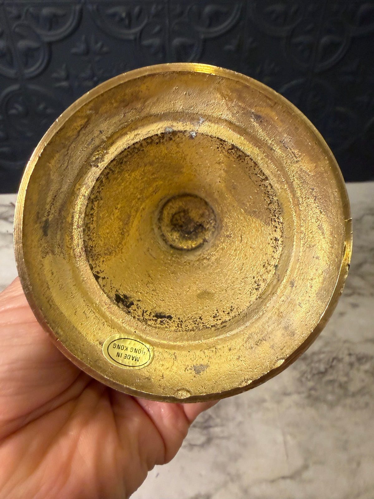 5" Brass Wide Taper Candle Holder
