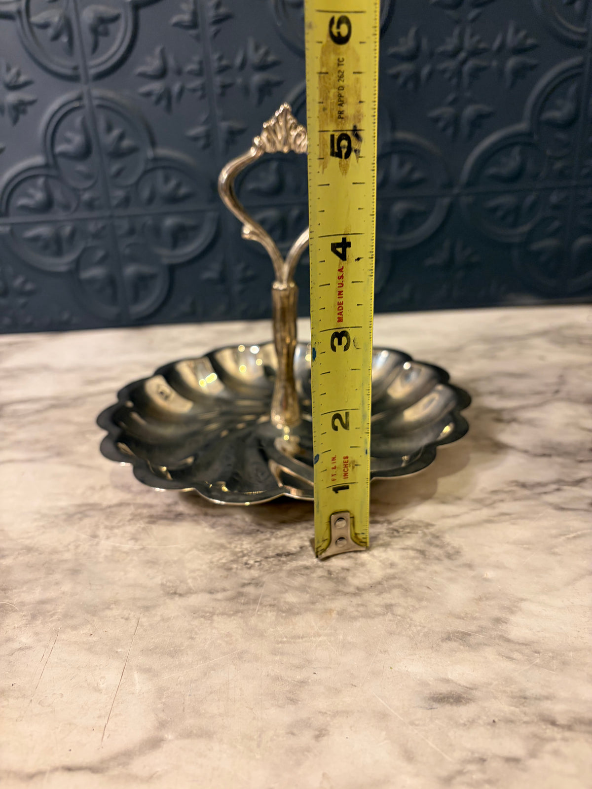 Silver Plate Small Candy Dish with Handle