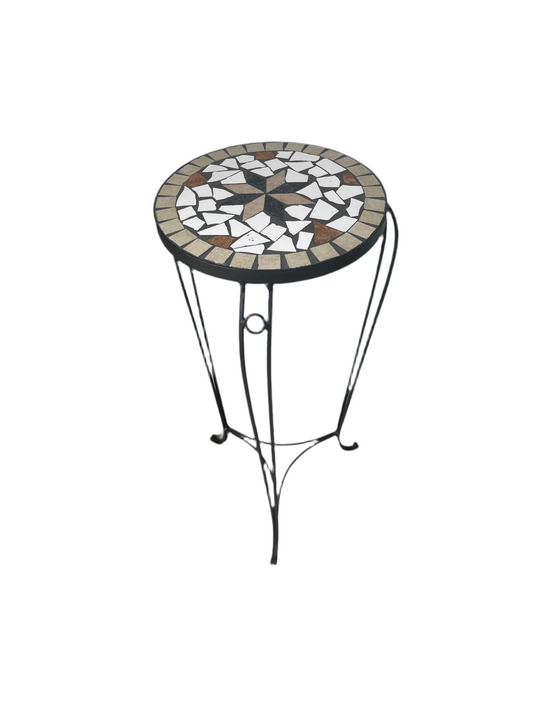 Black Metal Mosaic Plant Stand