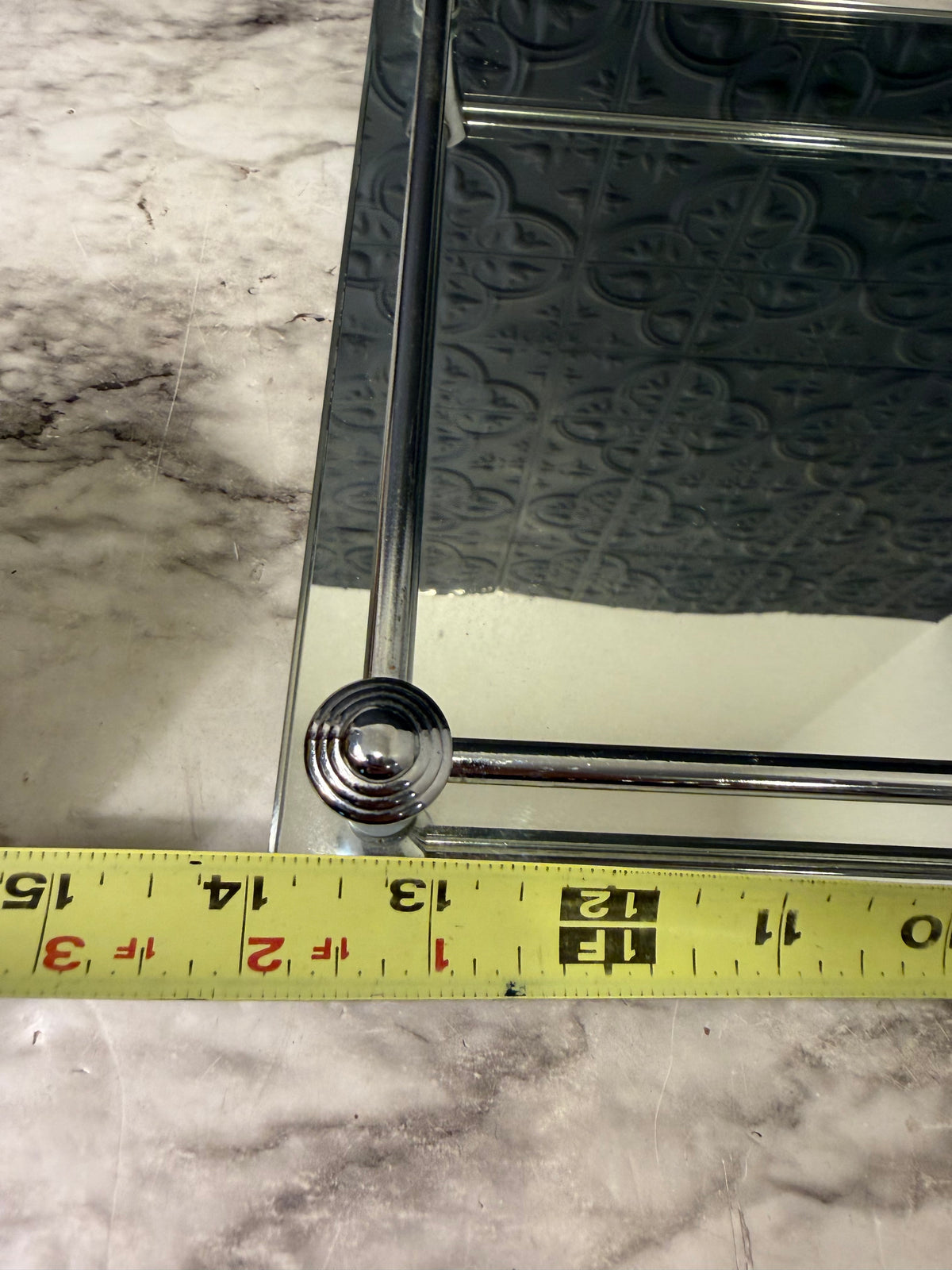 9 x 14 Mirror Tray with Chrome Rail