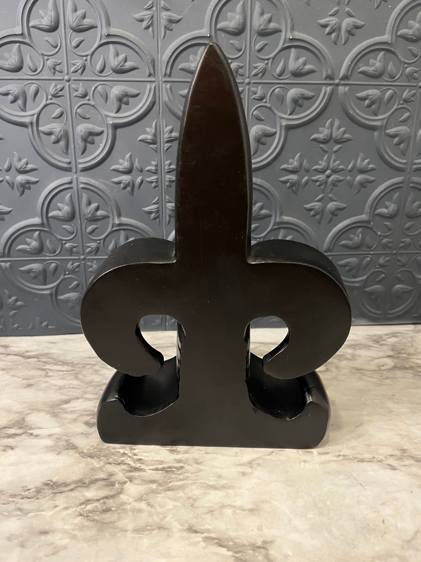 Black Fleur De Lis Bookend