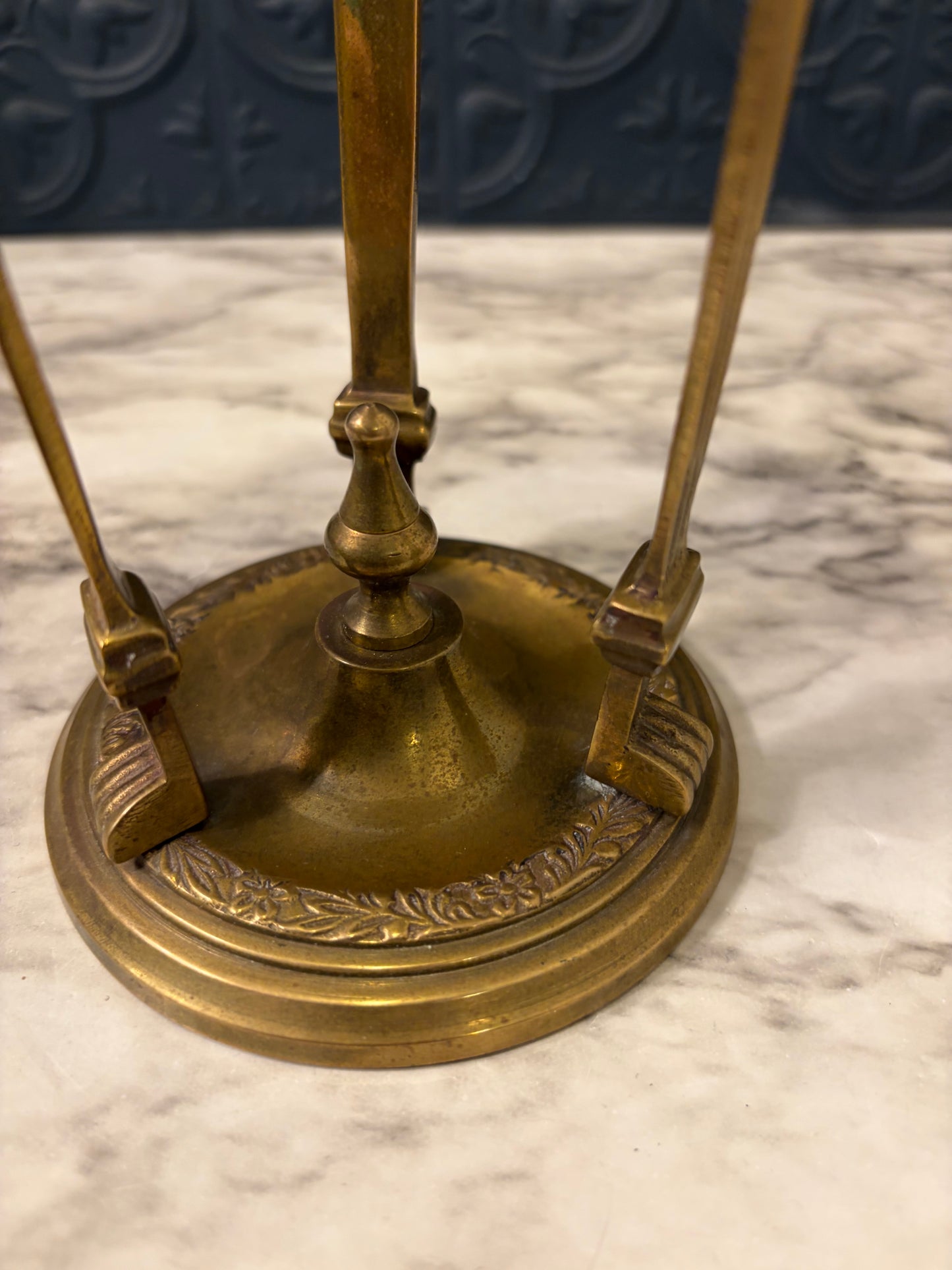 Tall Brass Stand with Green Orb