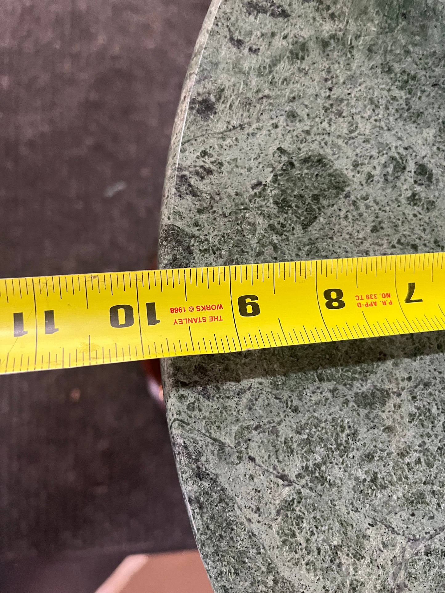 Green Marble Half Moon Table