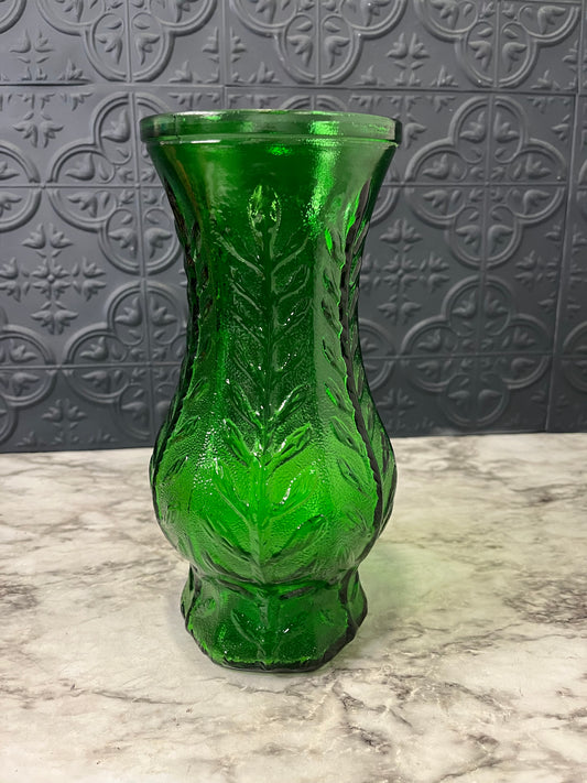 Emerald Green FTD Glass with Ferns