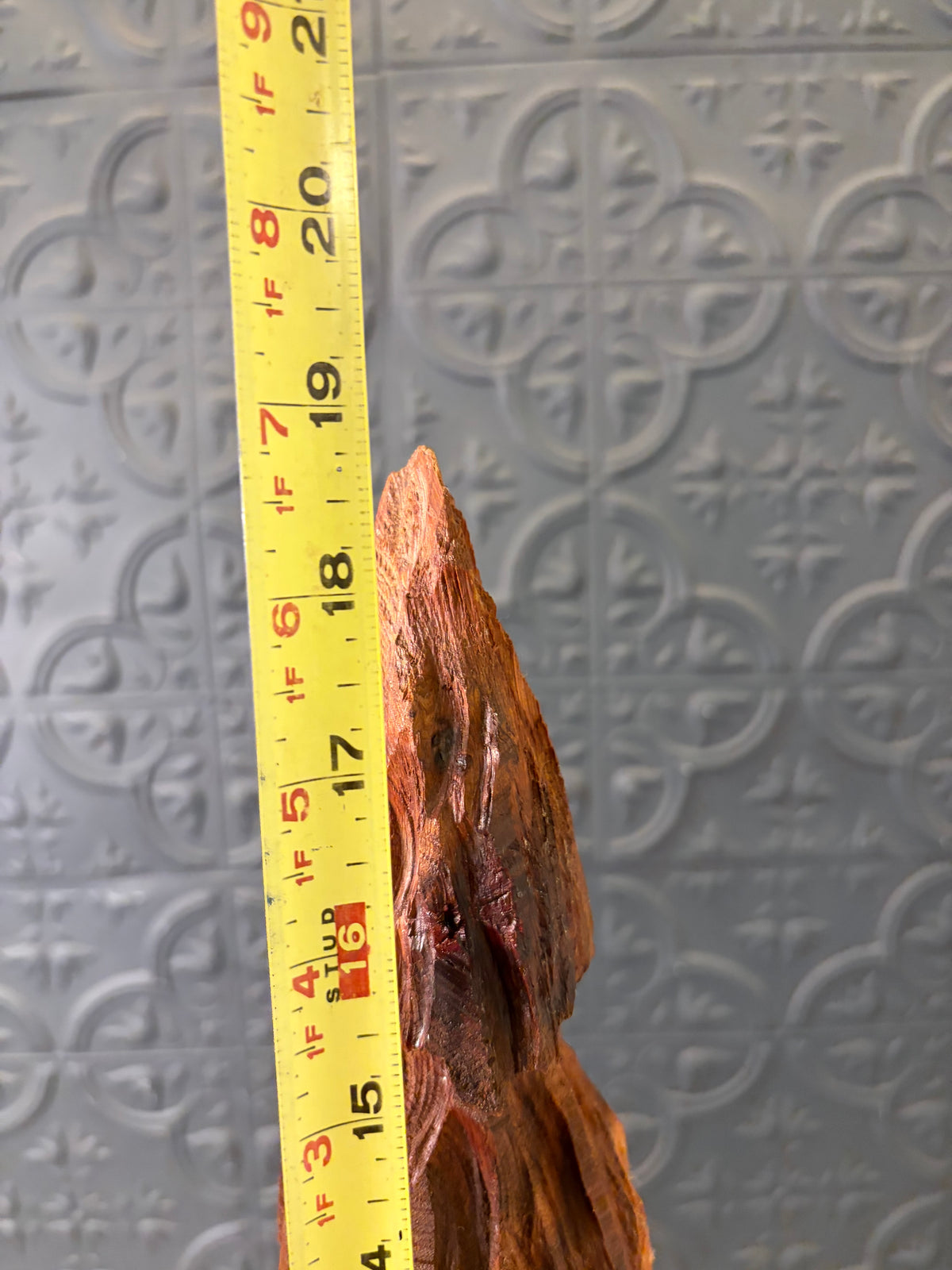 Wood Carved Tree 19"