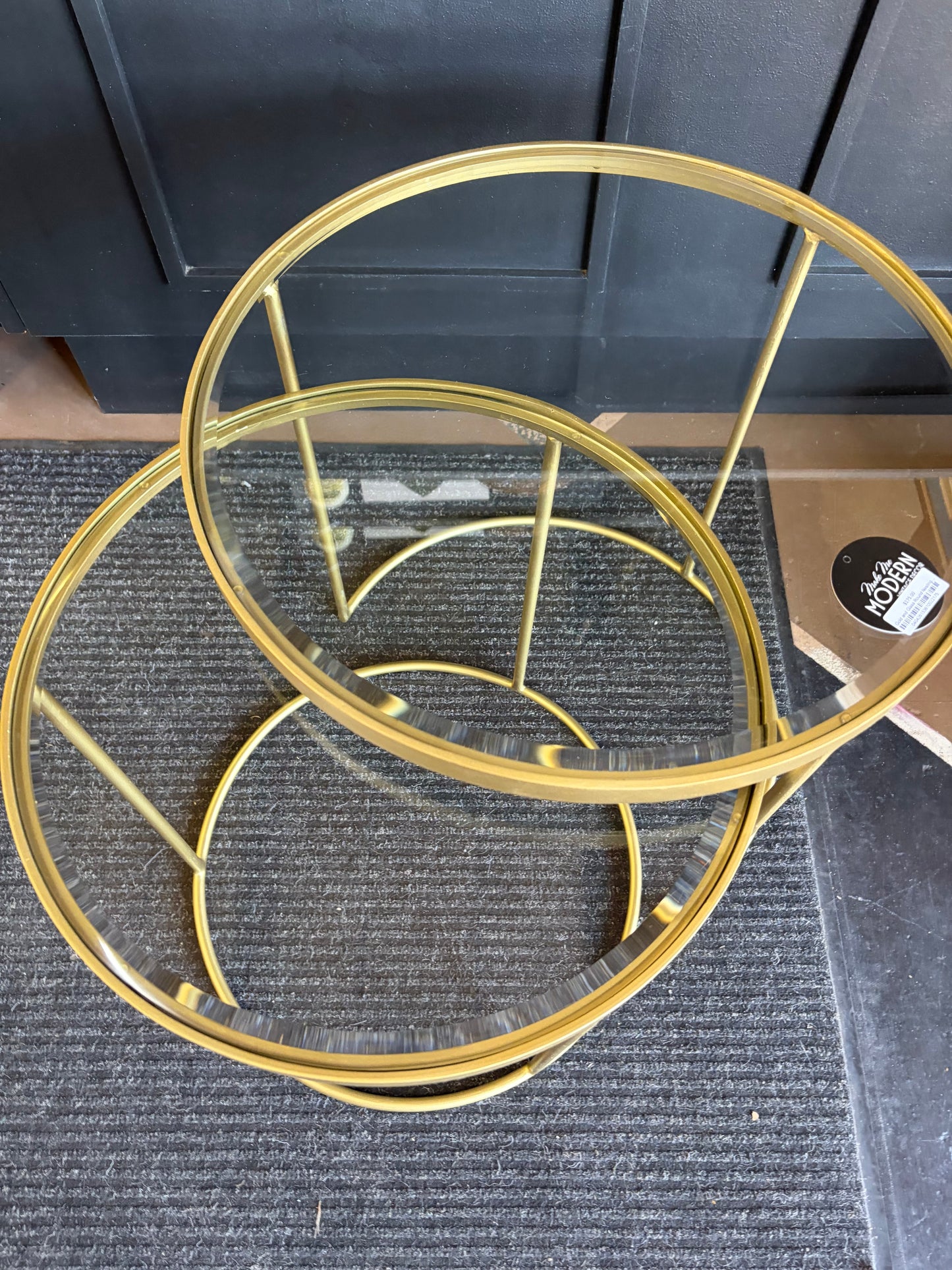 Gold and Glass Round Nesting Tables