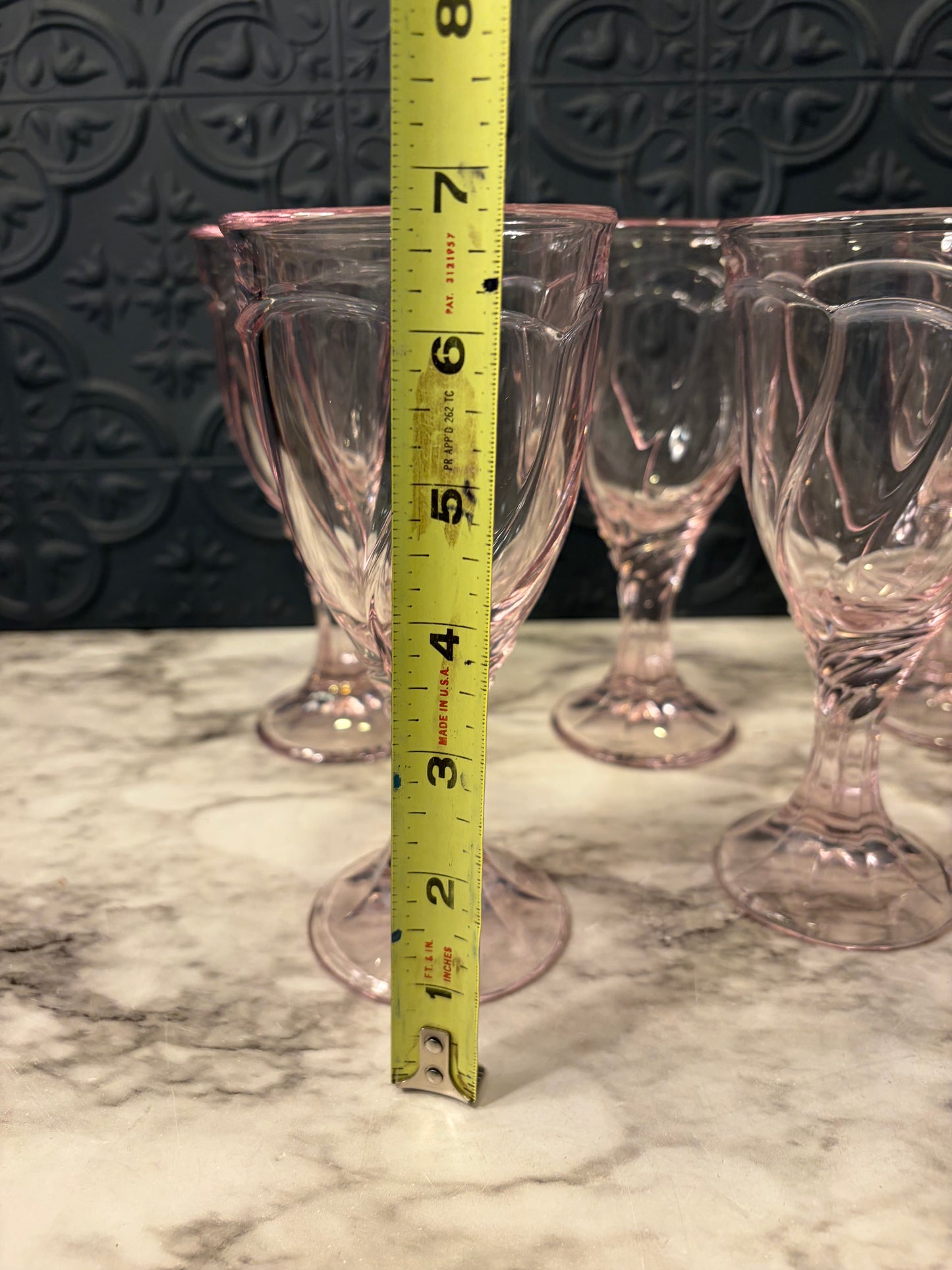 Noritake Sweet Swirl Pink set of 6 Glasses