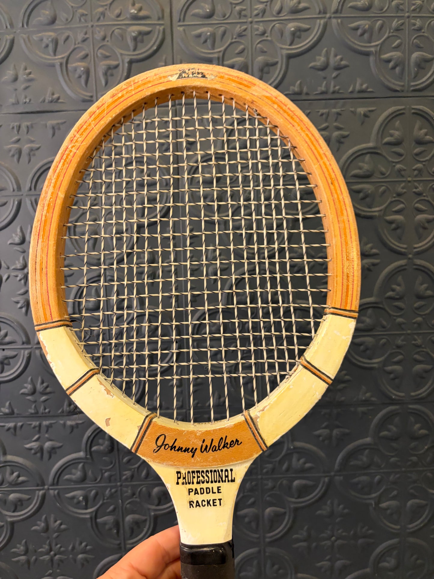 Vintage Paddle Racket Johnny Walker