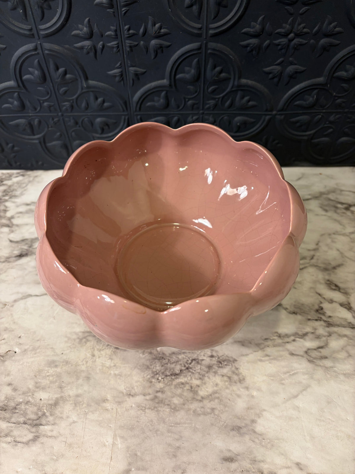 Blush Pink Pedestal Lotus Bowl