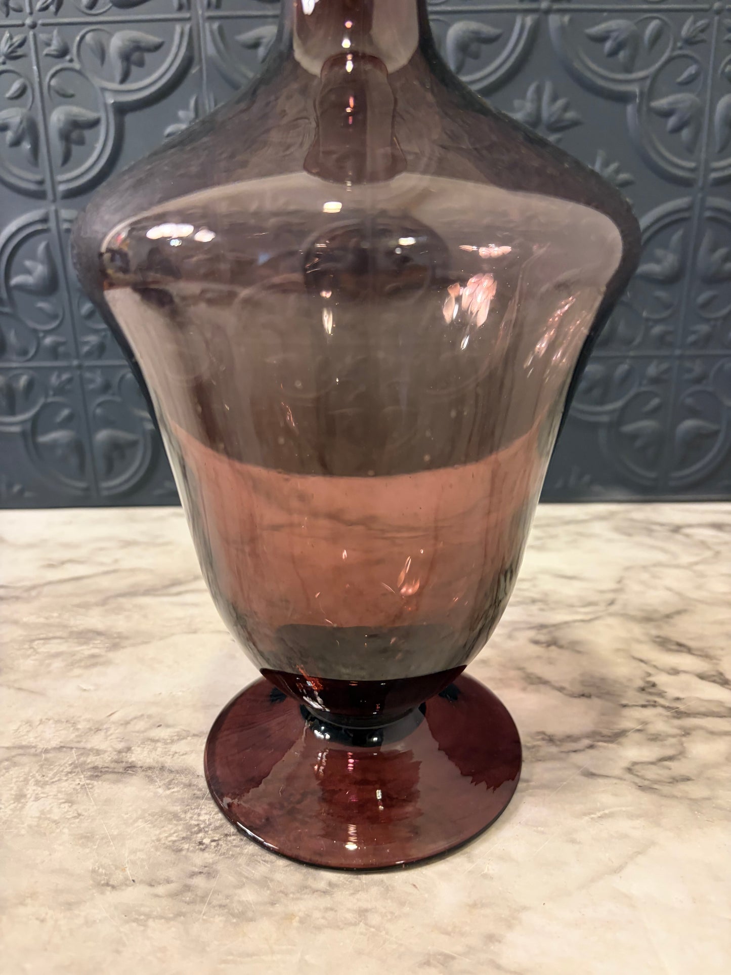Amethyst Purple Blown Glass Decanter