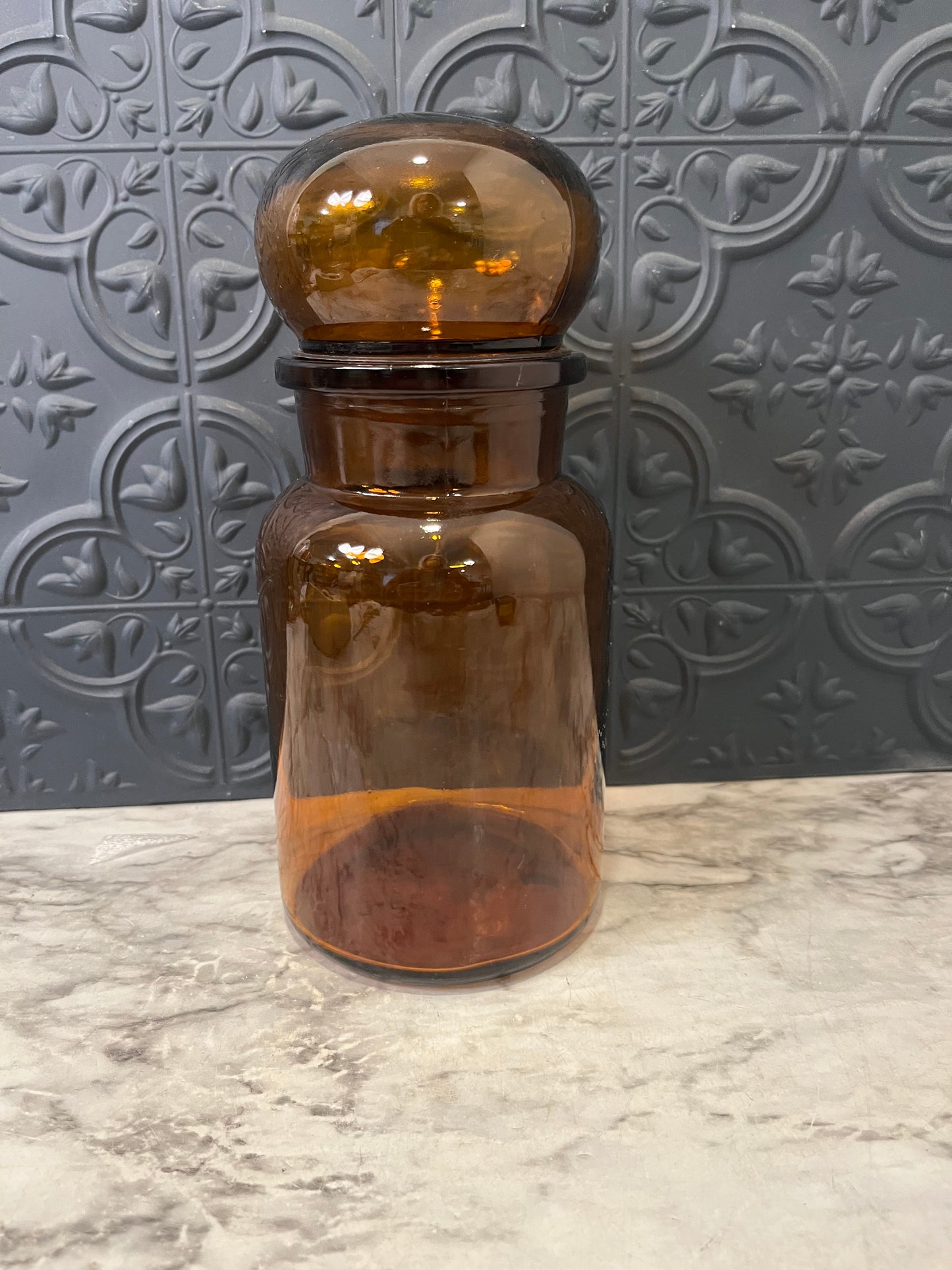 Amber Belgium Apothecary Jar