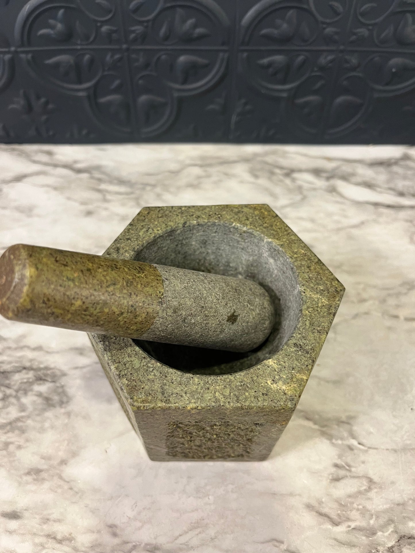 Green Stone Mortar and Pestle