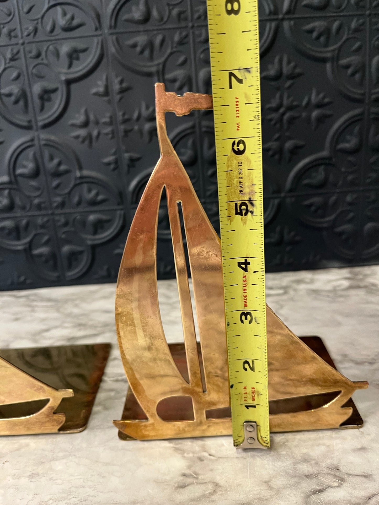 Brass Sailboat Bookends