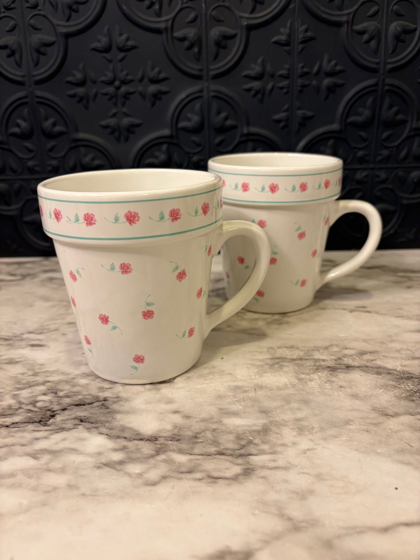 Set of Two Floral Mugs
