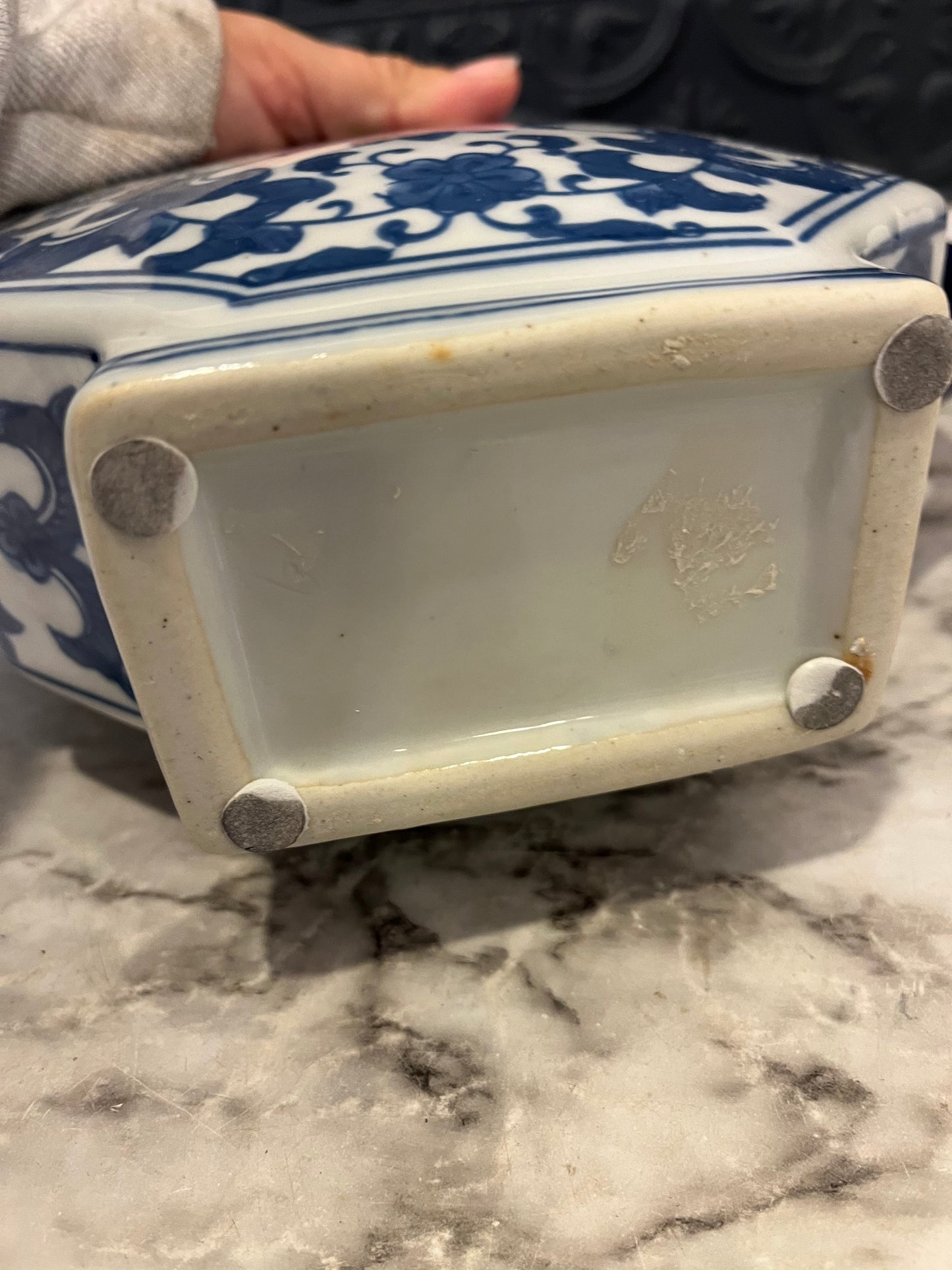 Blue and White Octagon Teapot