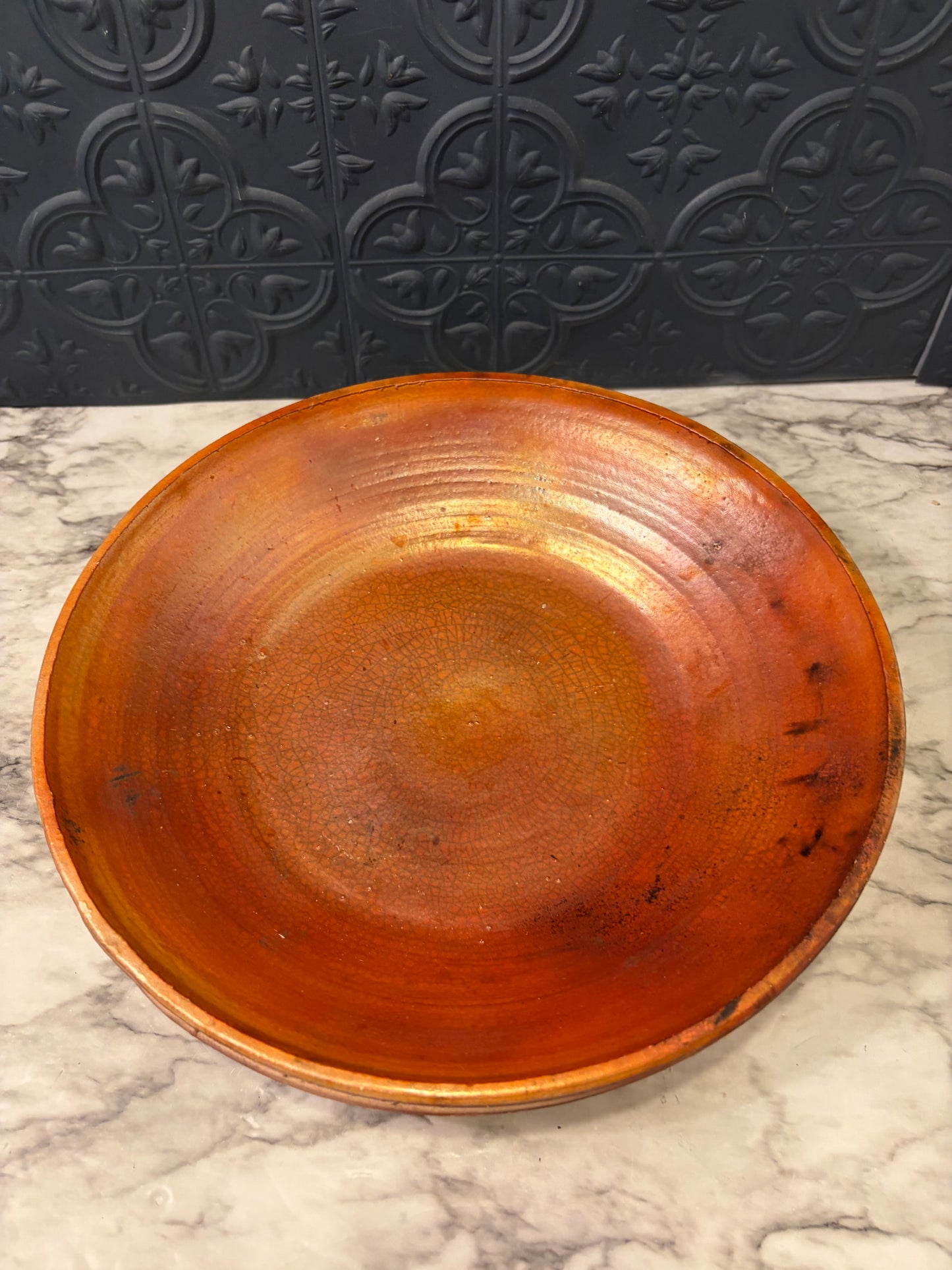 Orange Salt Glaze Pottery Bowl