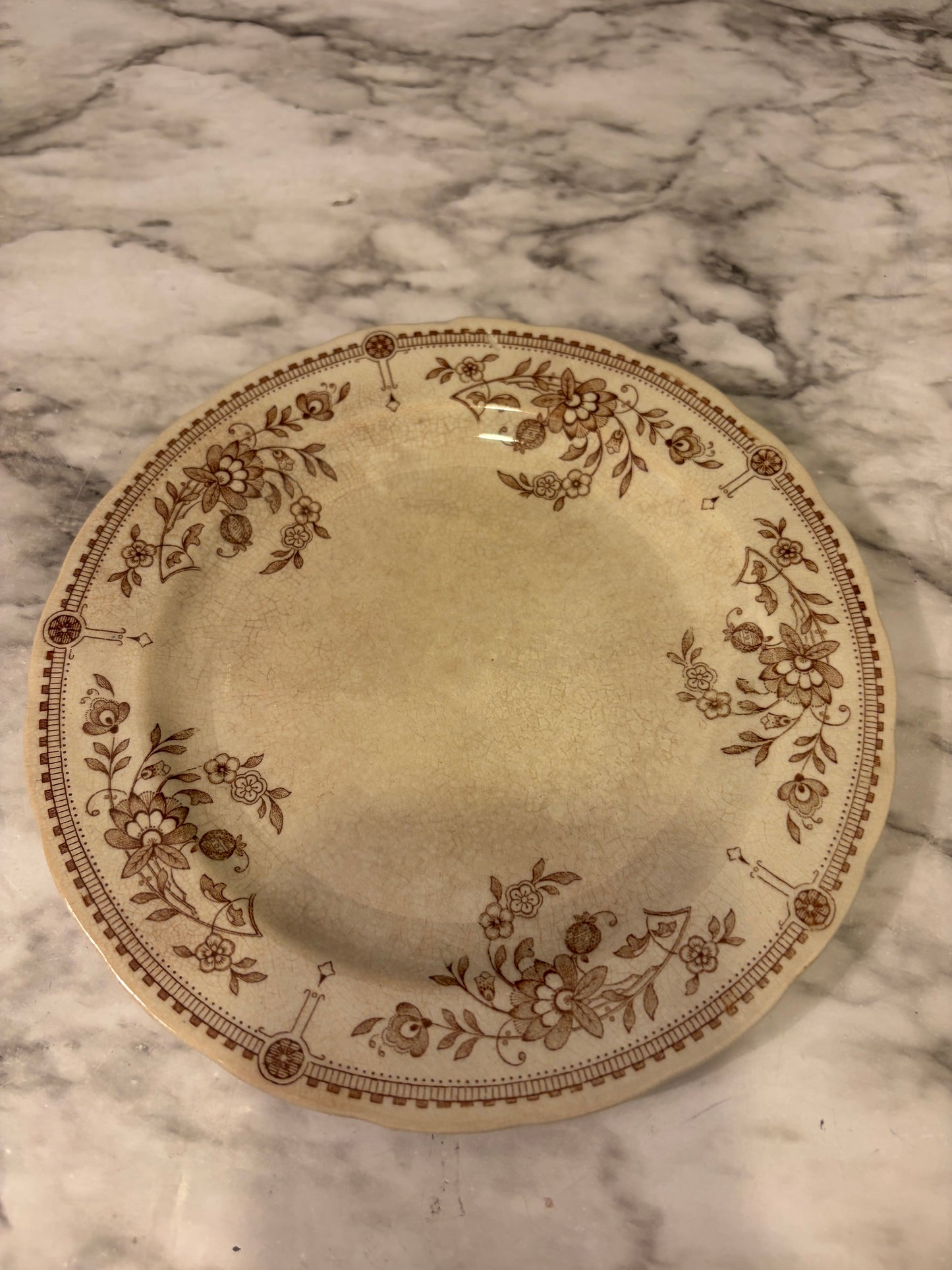 Melton Brown Transferware Plate 7"