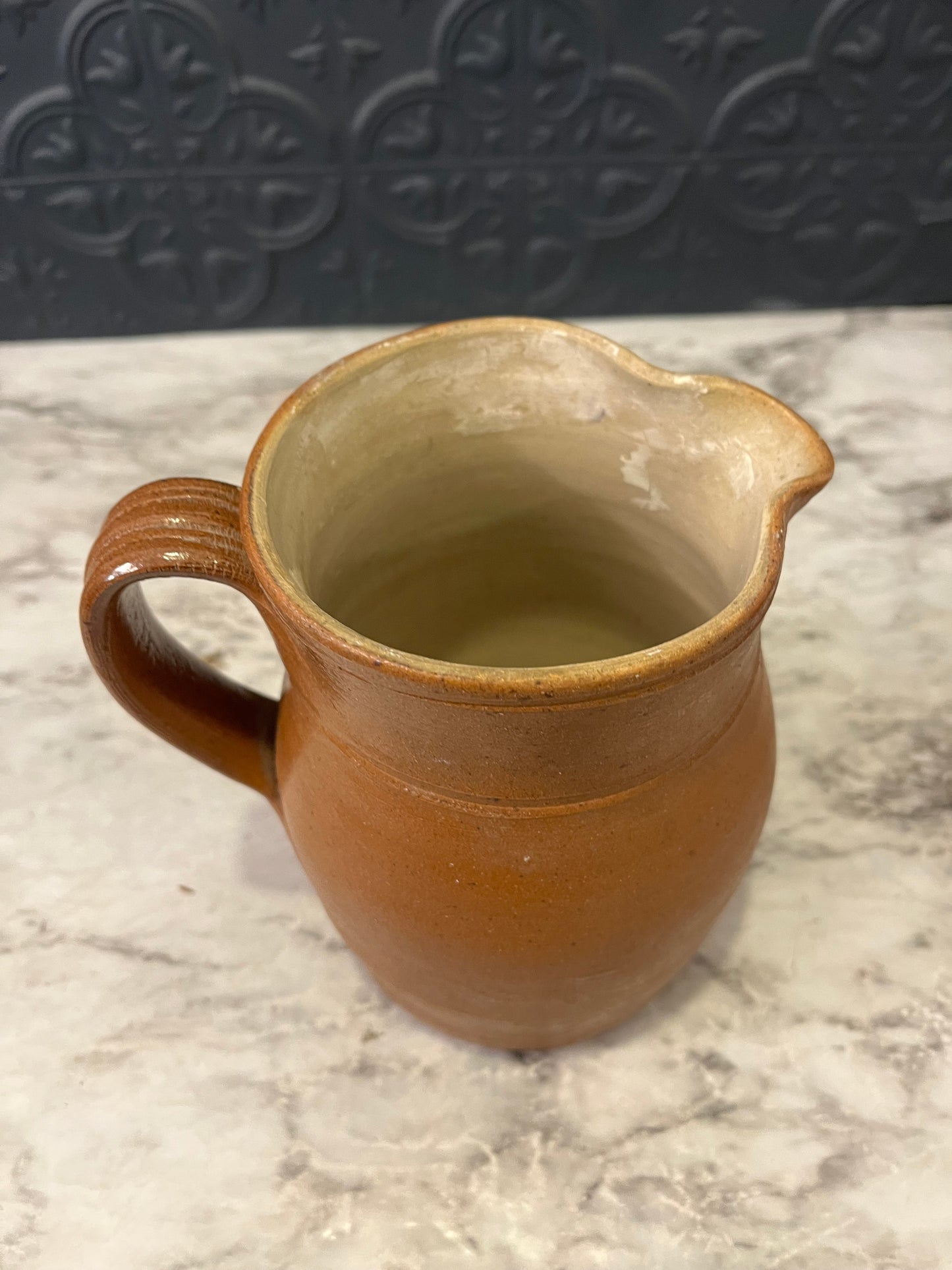 French style Pottery Pitcher Orange