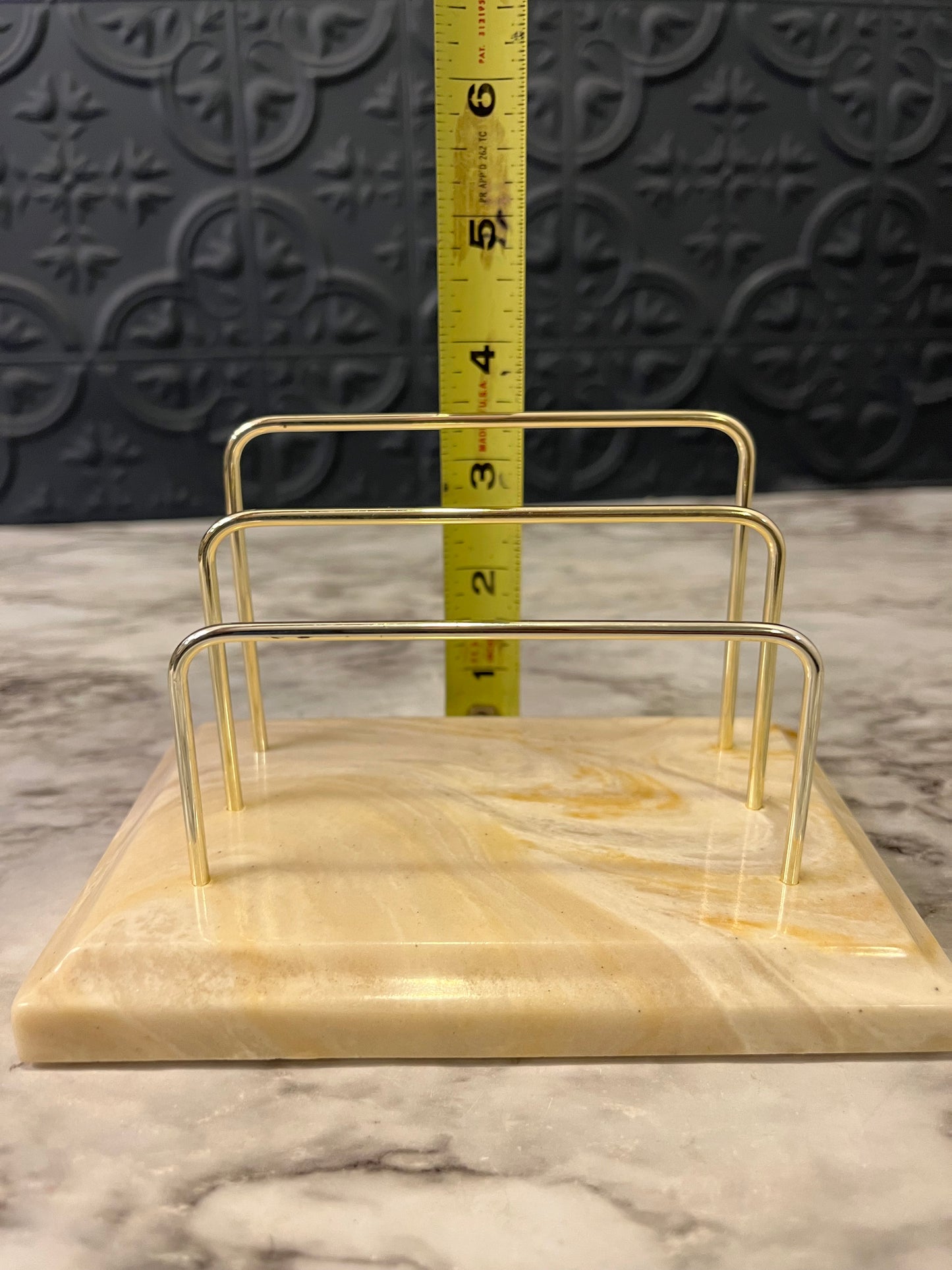 Letter Holder Cream and Brass
