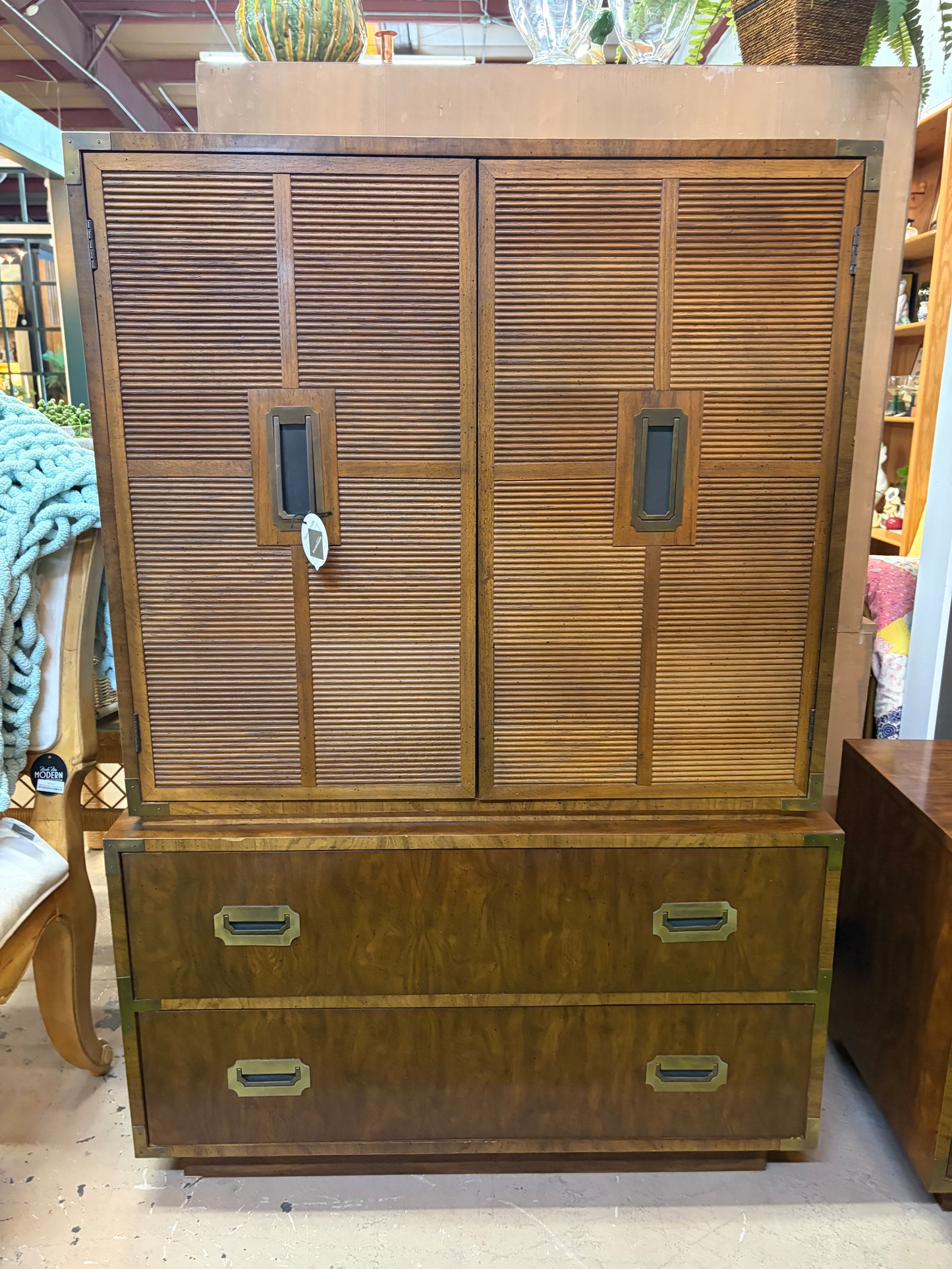 Campaigner Tall Armoire Dresser