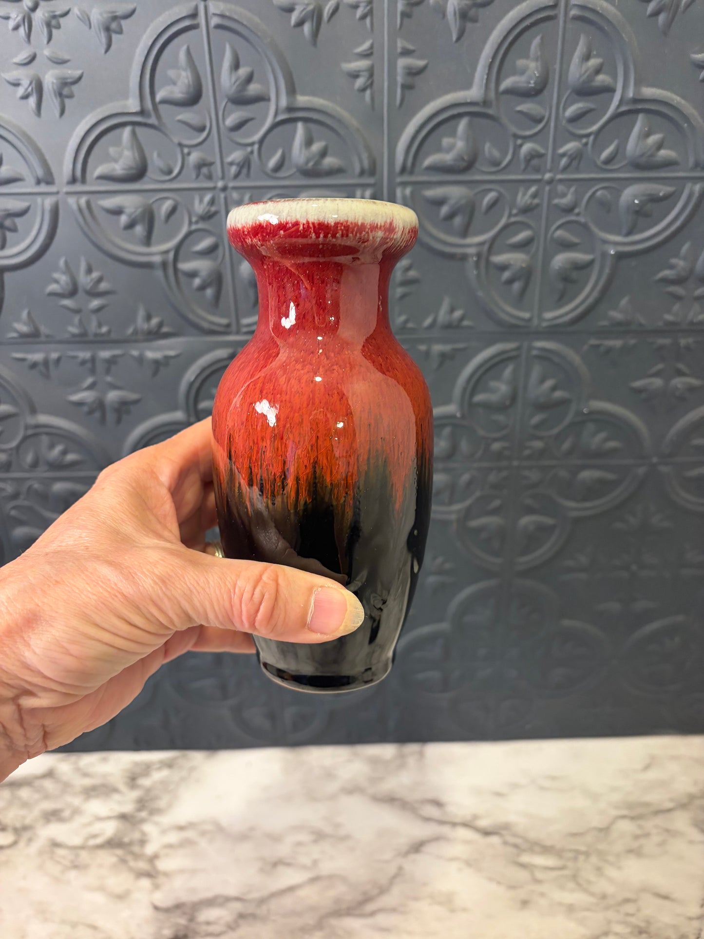 Hosley Red and Black Drip Pottery