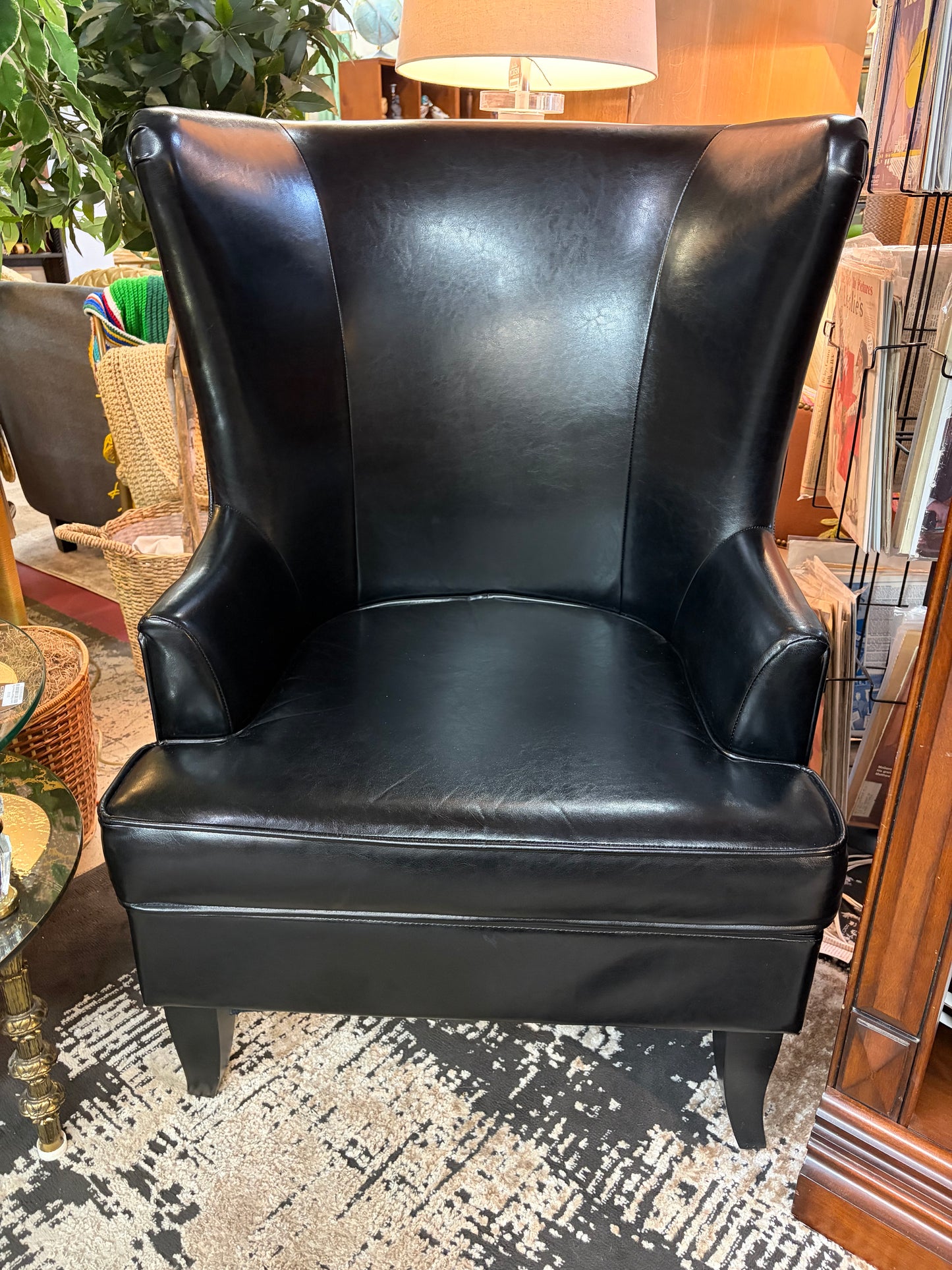 High Back Faux Leather Arm Chair