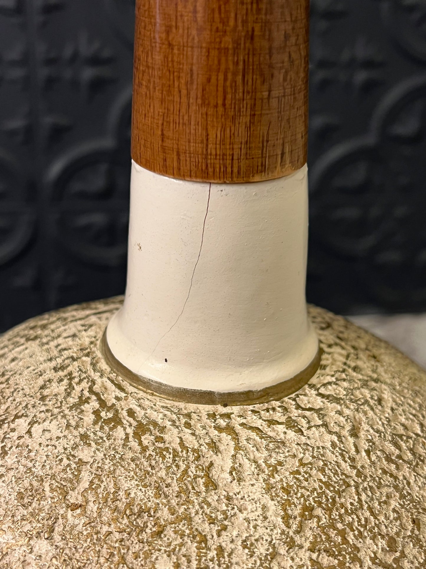 MCM White and Gold Table Lamp