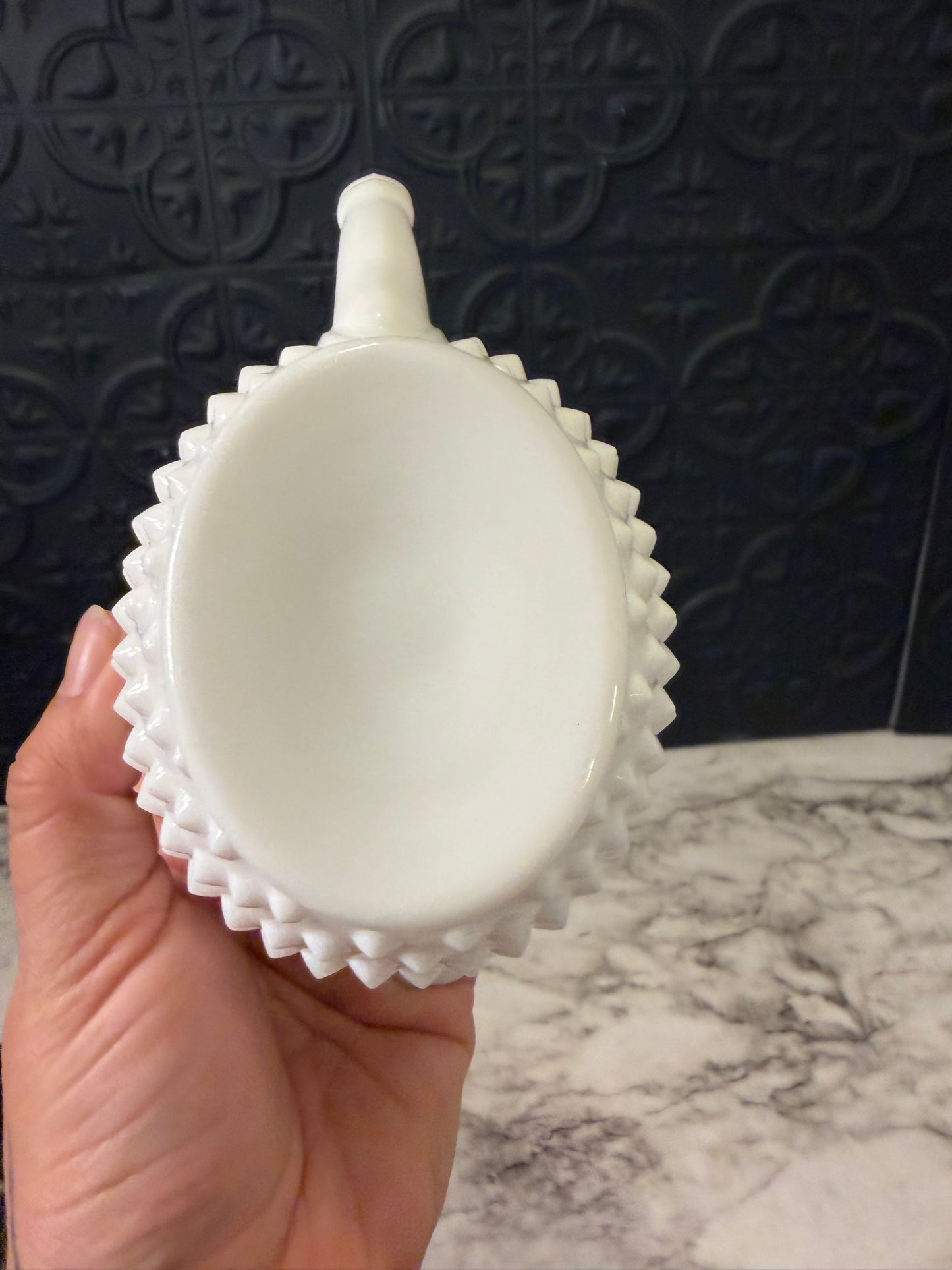 Milk Glass Hobnail Creamer Pitcher