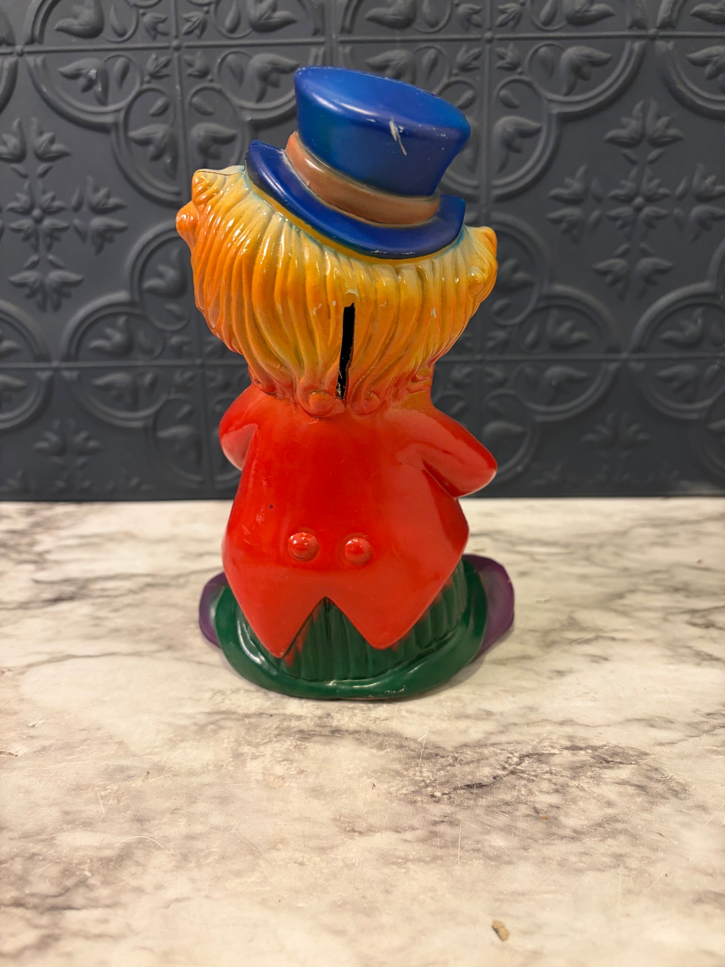 Vintage Hard Plastic Clown Piggy Bank
