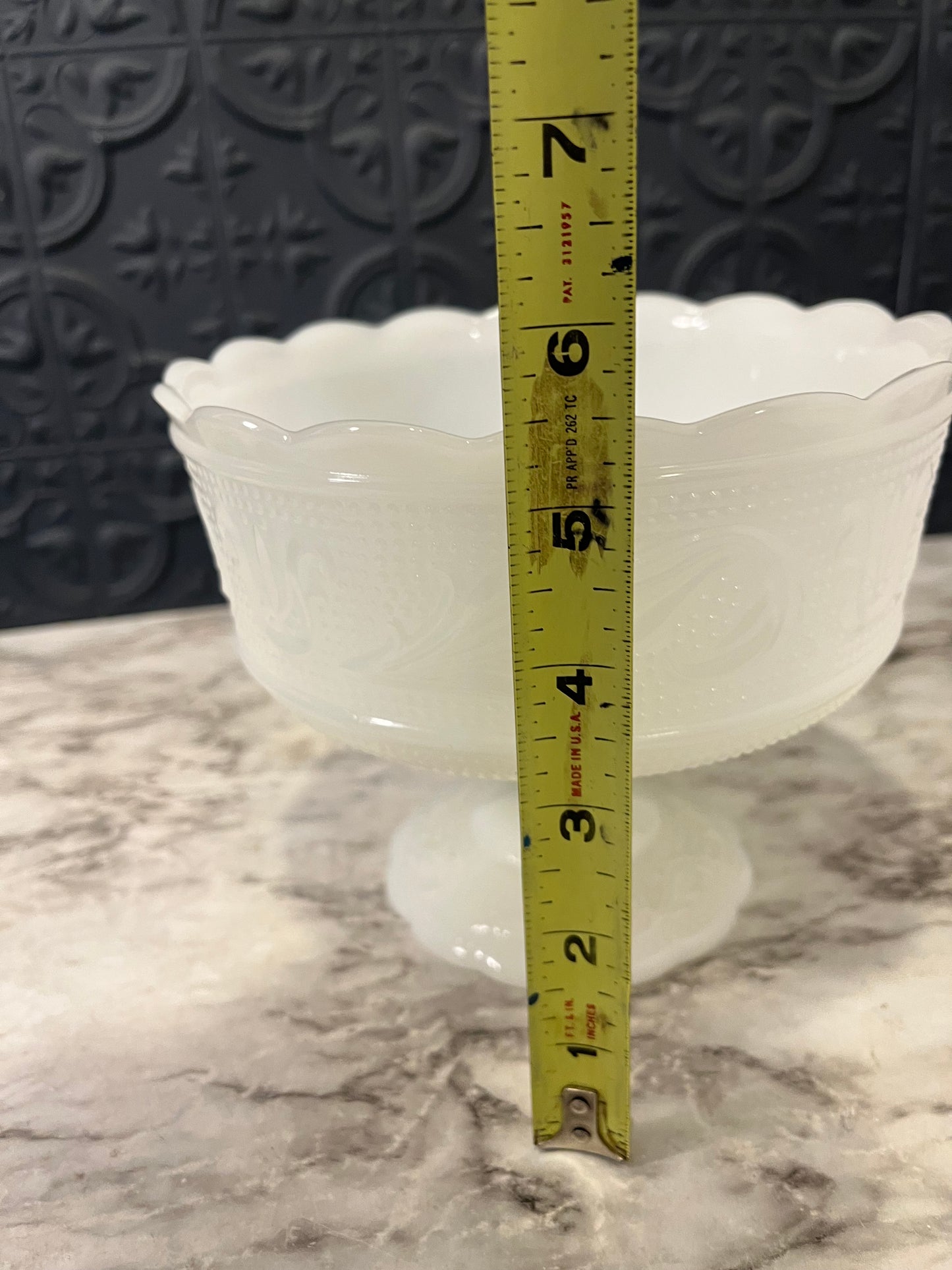 EO Brody Milk Glass Pedestal Bowl