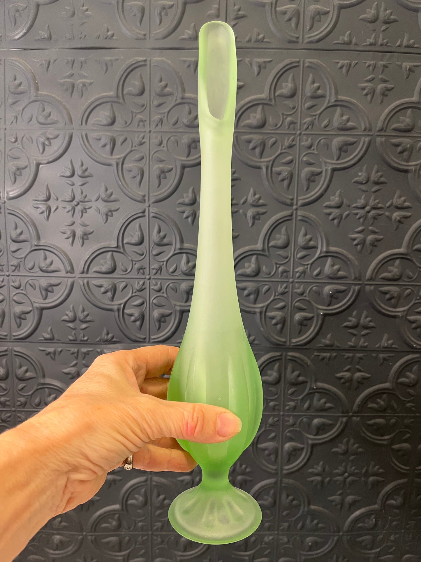 Viking Green Satin Swung Vase