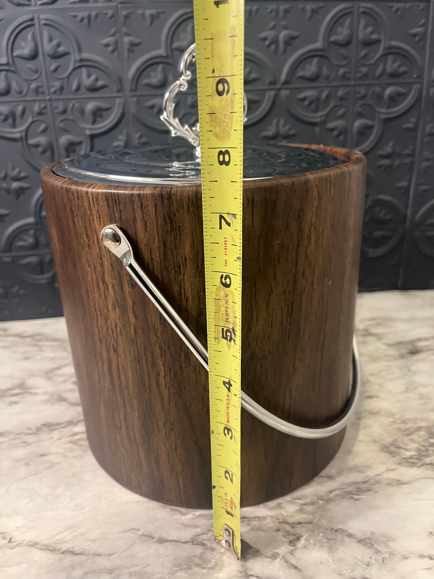 Vintage Ice Bucket with Silver top