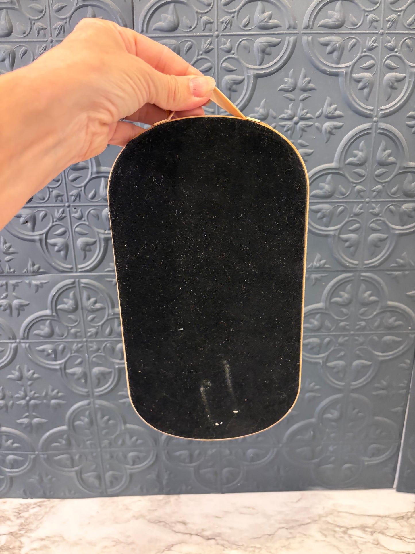 Oval Mirror with Velvet Backing