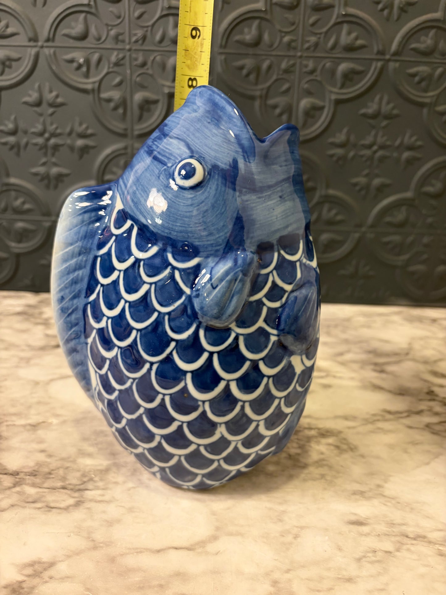 Japanese Blue Fish Vase